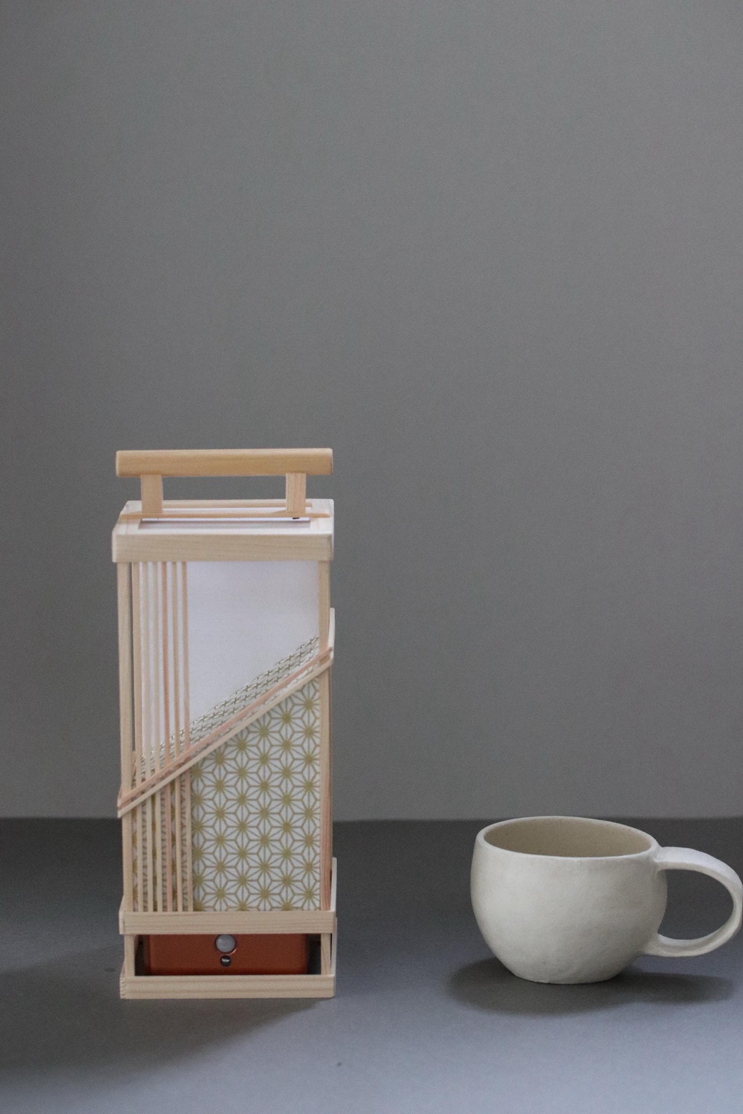 Japanese Asanoha Lantern – Handmade Hinoki & Washi Table Lamp | LED Sensor Light | Wabi-Sabi Japanese Decor