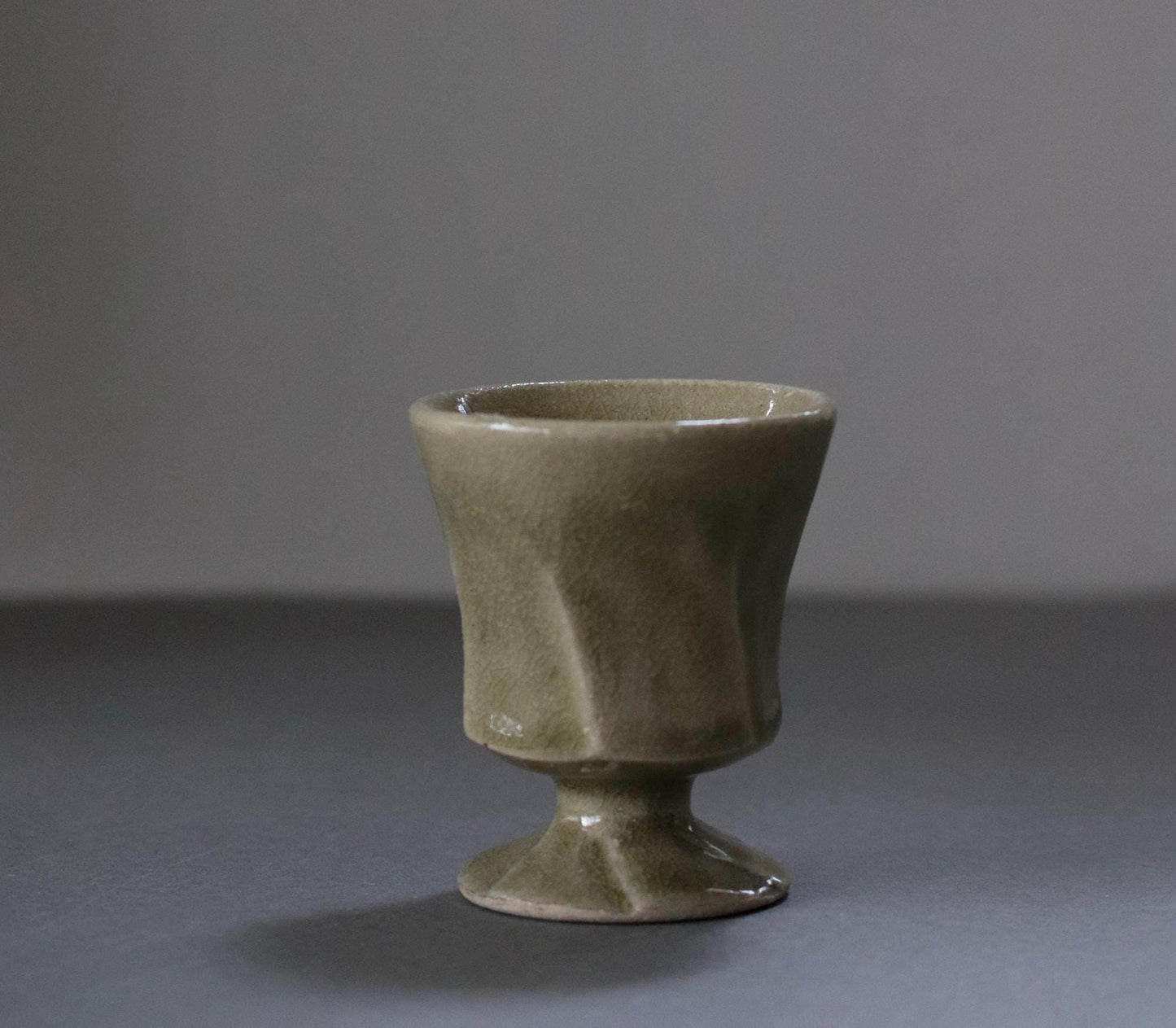 Japanese Studio Pottery Cup, Artist Made Small Vessel, Wabi Sabi Ceramic Cup, Handmade Stoneware, Vintage Stock