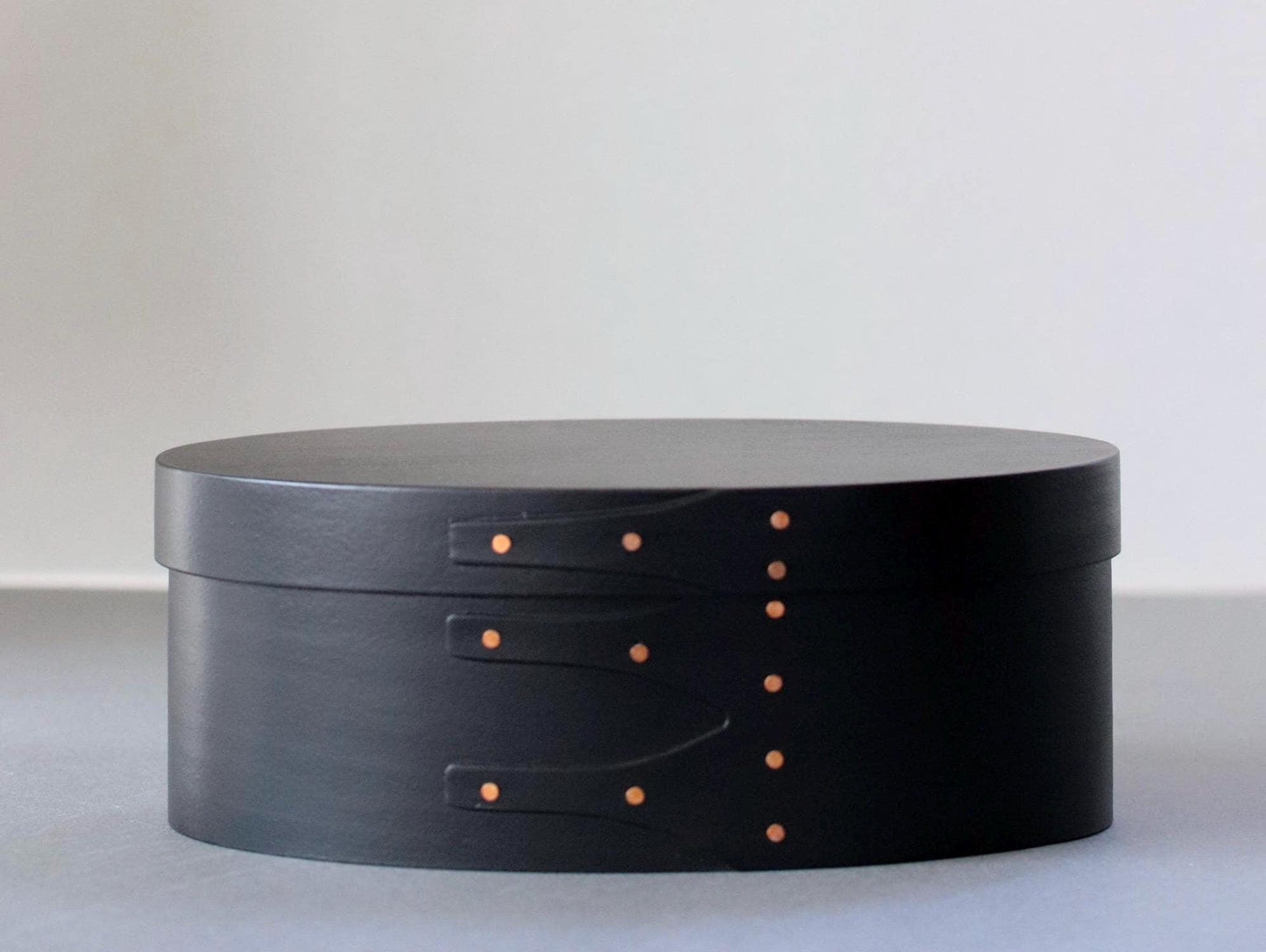 Shaker Oval Box S Black, Cherry Wood Storage Box, Minimalist Wooden Organizer, Wabi Sabi Home Decor