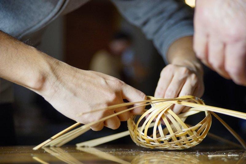 Suruga Bamboo Sculpture Lantern “Shinsetsu” — Traditional Japanese Craft, Fine Bamboo Art, Minimalist LED Candle Holder, Made in Japan