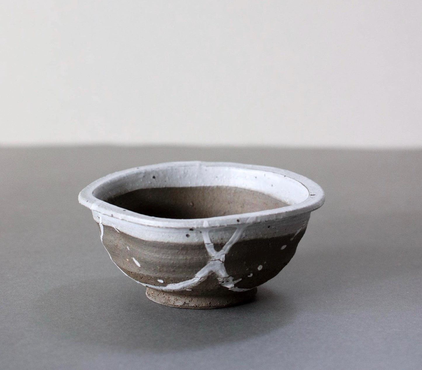 Shigaraki Small Bowl | Kohiki Ash Glaze Japanese Ceramic Bowl | Wabi Sabi Square Bowl for Side Dish, Salad, Rice