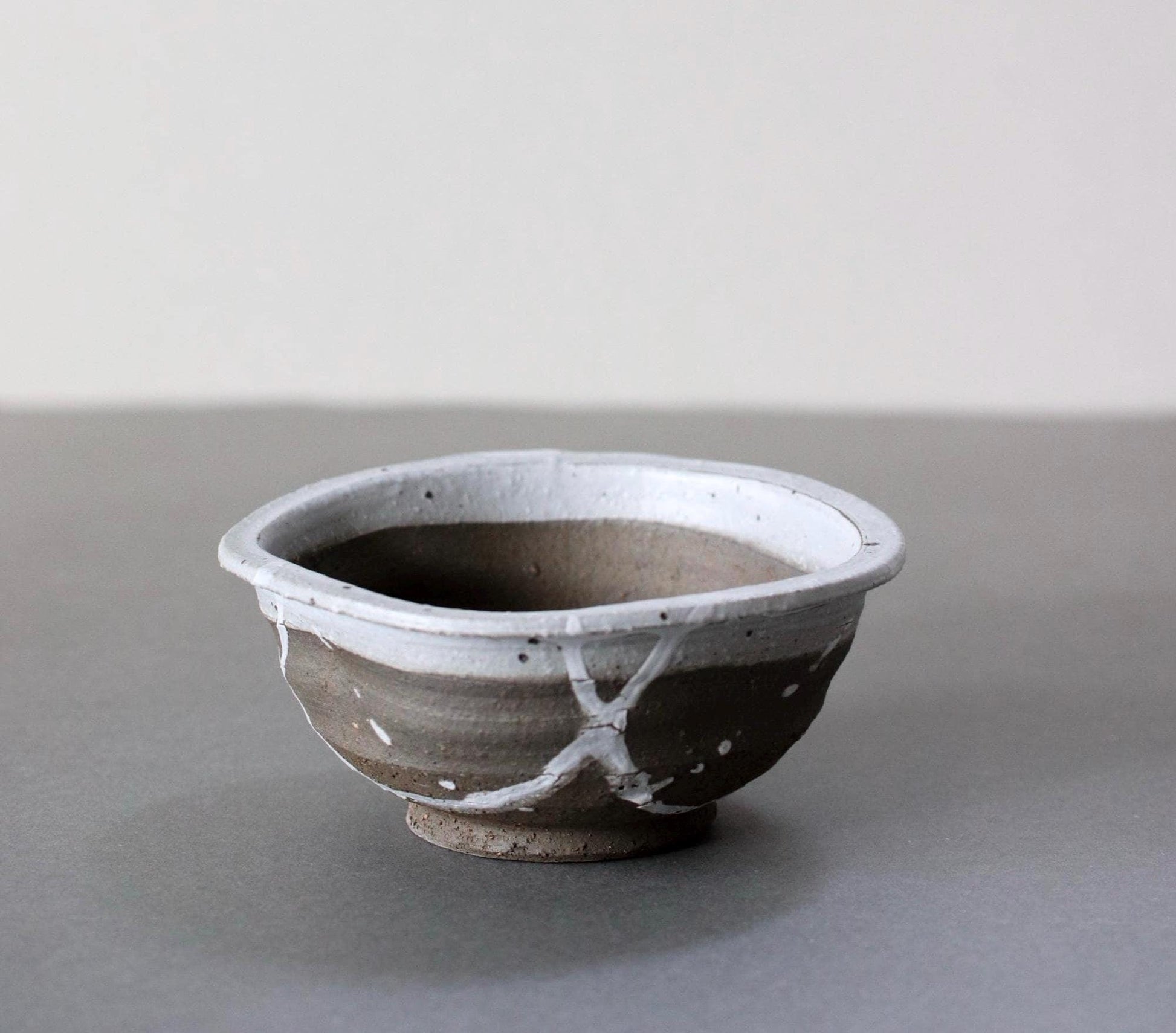 Shigaraki Small Bowl | Kohiki Ash Glaze Japanese Ceramic Bowl | Wabi Sabi Square Bowl for Side Dish, Salad, Rice