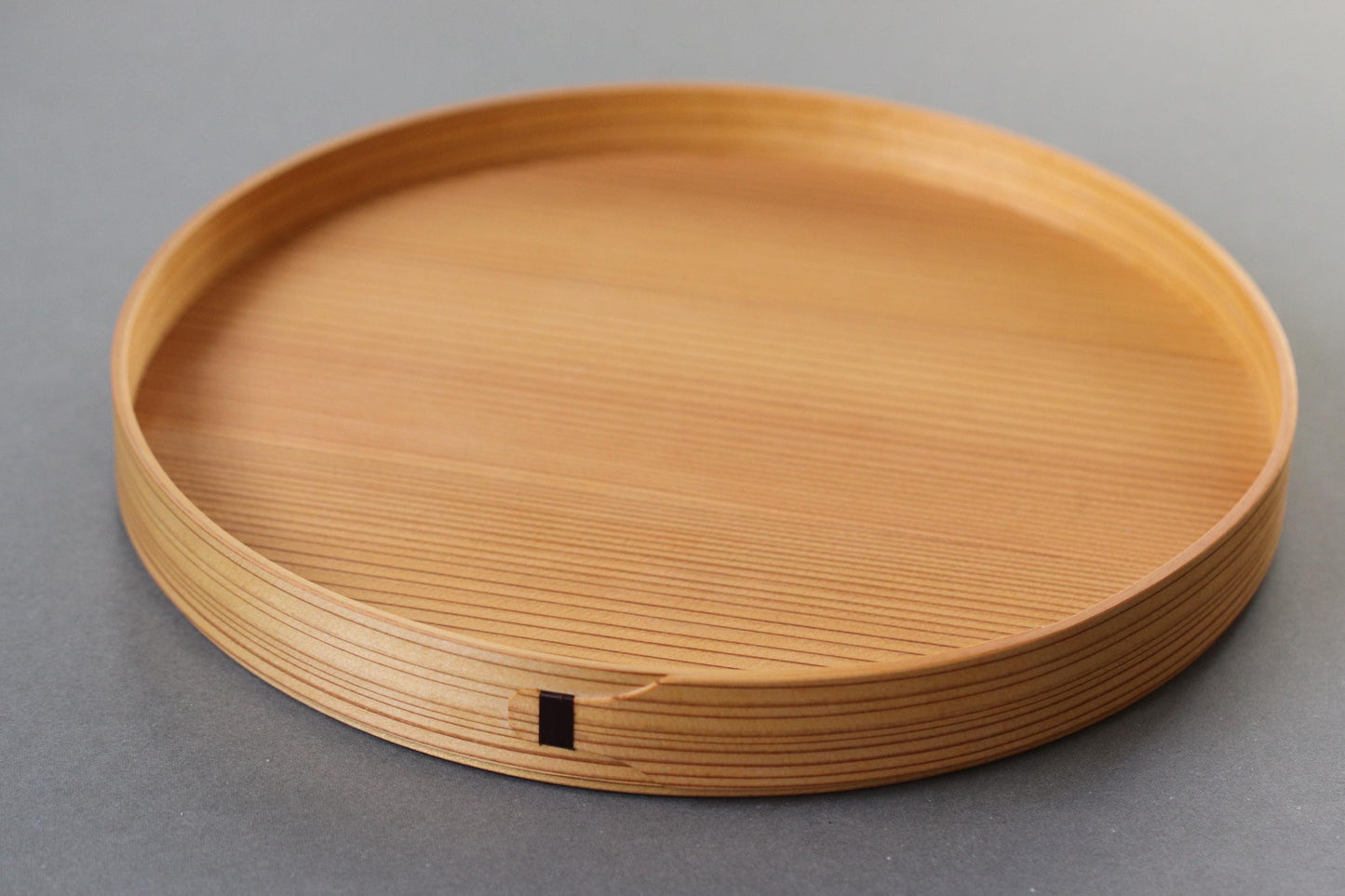 One of a Kind Japanese Cedar Tray 24cm | Artist Made Chizu Cedar Round Serving Tray | Oil Finish Wooden Tea Tray | Wabi Sabi Japandi Decor