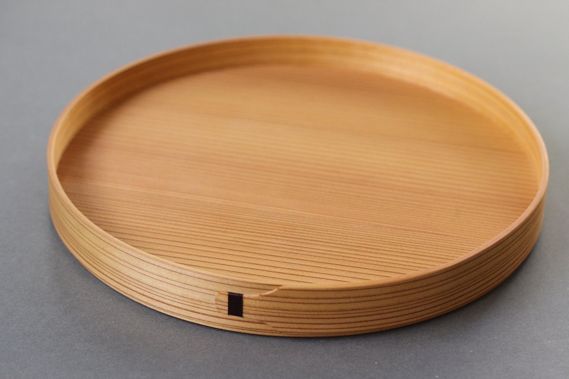 One of a Kind Japanese Cedar Tray 24cm | Artist Made Chizu Cedar Round Serving Tray | Oil Finish Wooden Tea Tray | Wabi Sabi Japandi Decor