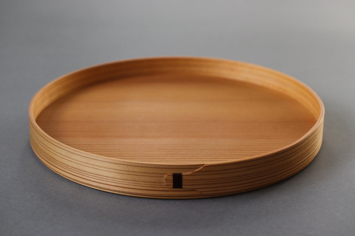 One of a Kind Japanese Cedar Tray 24cm | Artist Made Chizu Cedar Round Serving Tray | Oil Finish Wooden Tea Tray | Wabi Sabi Japandi Decor