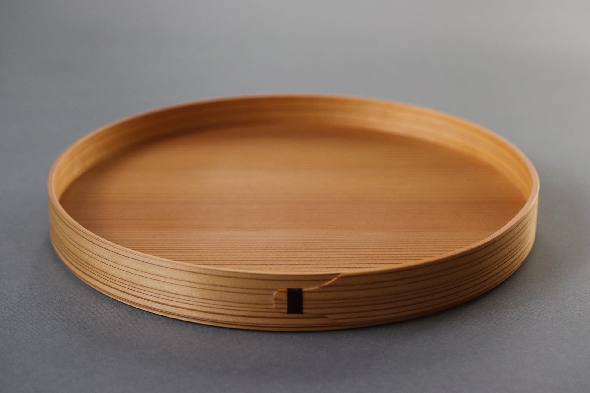 One of a Kind Japanese Cedar Tray 24cm | Artist Made Chizu Cedar Round Serving Tray | Oil Finish Wooden Tea Tray | Wabi Sabi Japandi Decor