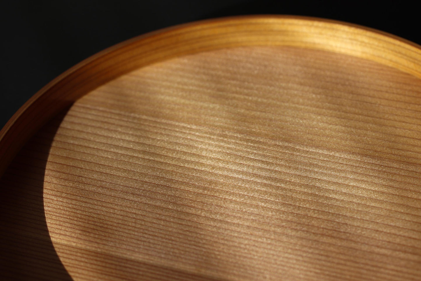 One of a Kind Japanese Cedar Tray 24cm | Artist Made Chizu Cedar Round Serving Tray | Oil Finish Wooden Tea Tray | Wabi Sabi Japandi Decor