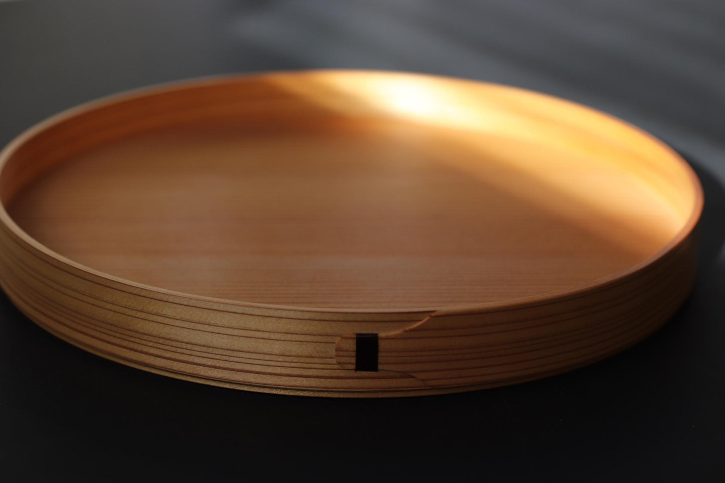 One of a Kind Japanese Cedar Tray 24cm | Artist Made Chizu Cedar Round Serving Tray | Oil Finish Wooden Tea Tray | Wabi Sabi Japandi Decor