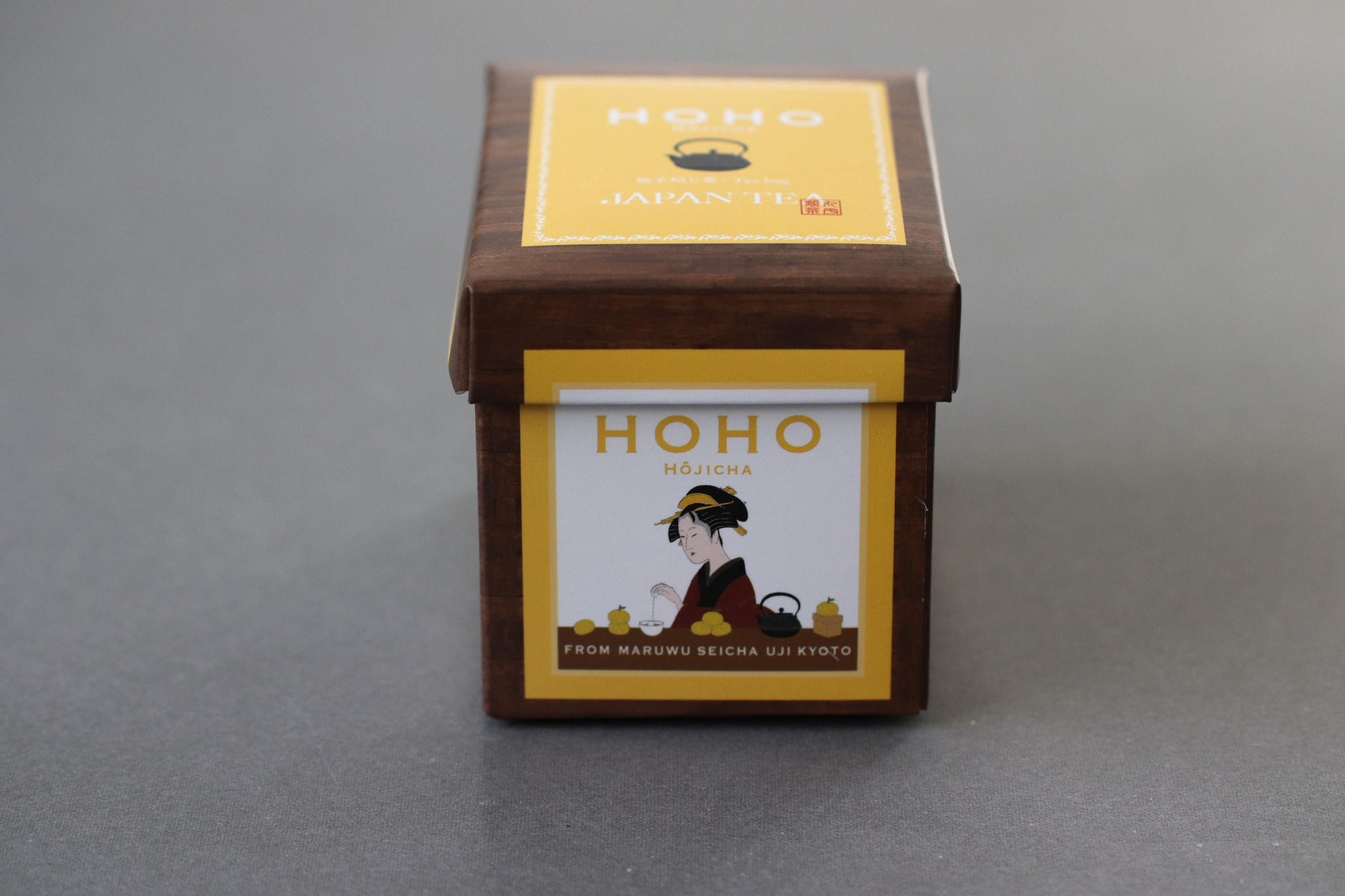 HOHO Yuzu Hojicha Tea Bags 6pcs | Kyoto Uji Roasted Green Tea with Citrus Aroma | Japanese Tea Gift | Retro Tea Box Style Package