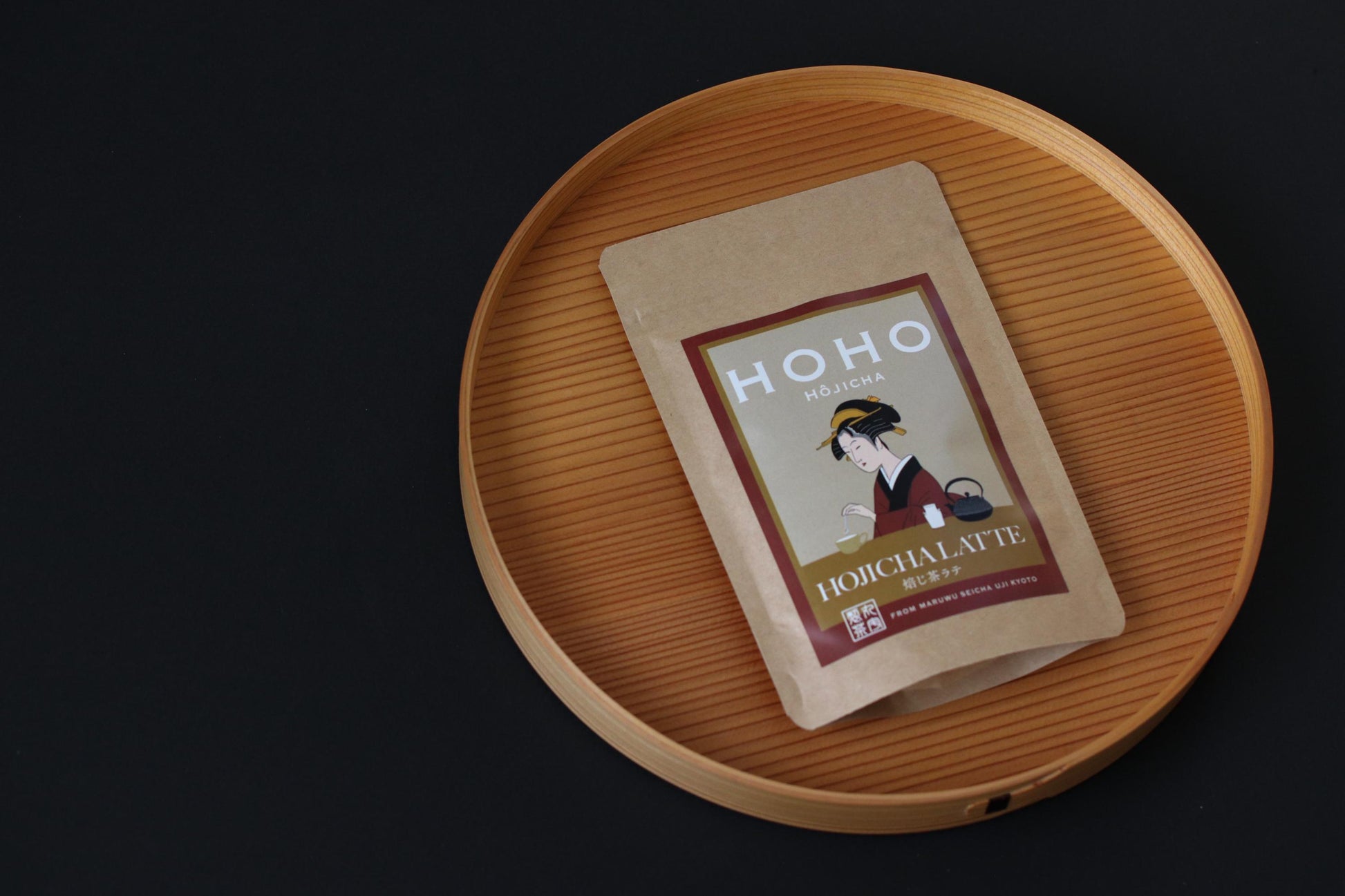 HOHO Hojicha Gift Set | Latte Mix + 2 Tea Boxes + Pottery Tea Spoon | Kyoto Uji Roasted Tea | Japanese Tea Gift Set