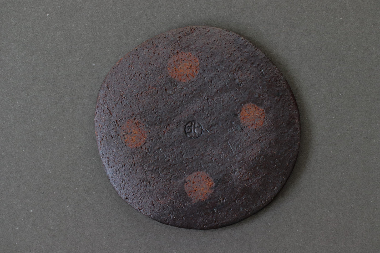 Kitayama Small Plate | Rustic Japanese Pottery Dish | Red Clay Doki Plate 11.8cm | Minimal Wabi-Sabi Plate | Artist Made in Japan