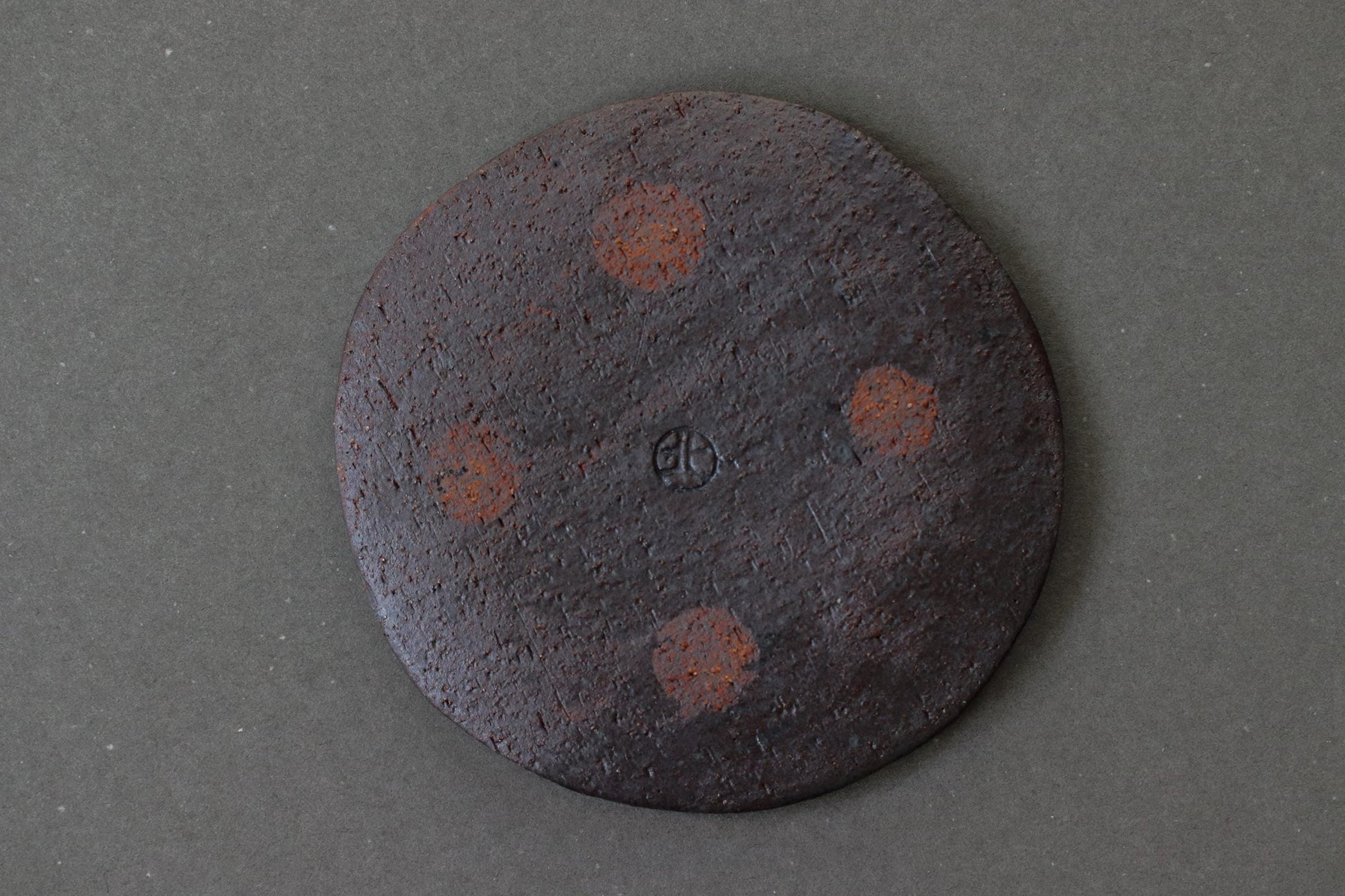 Kitayama Small Plate | Rustic Japanese Pottery Dish | Red Clay Doki Plate 11.8cm | Minimal Wabi-Sabi Plate | Artist Made in Japan