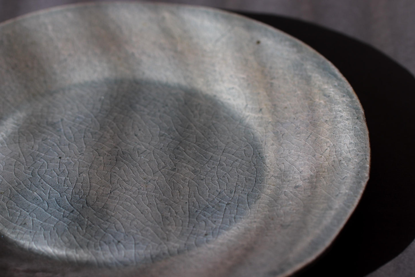 Sanae Large Celadon Crackle Plate | Japanese Pottery Charger | Handmade Tatara Plate | Wabi Sabi Tableware | 23cm