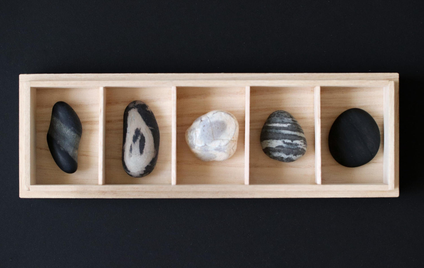 Silent Fragments — Edition 01: Monochrome | Art of Time Tsugaru Stones & Ancient Manuscripts | Set of 5 Hand-Selected Japanese Stones