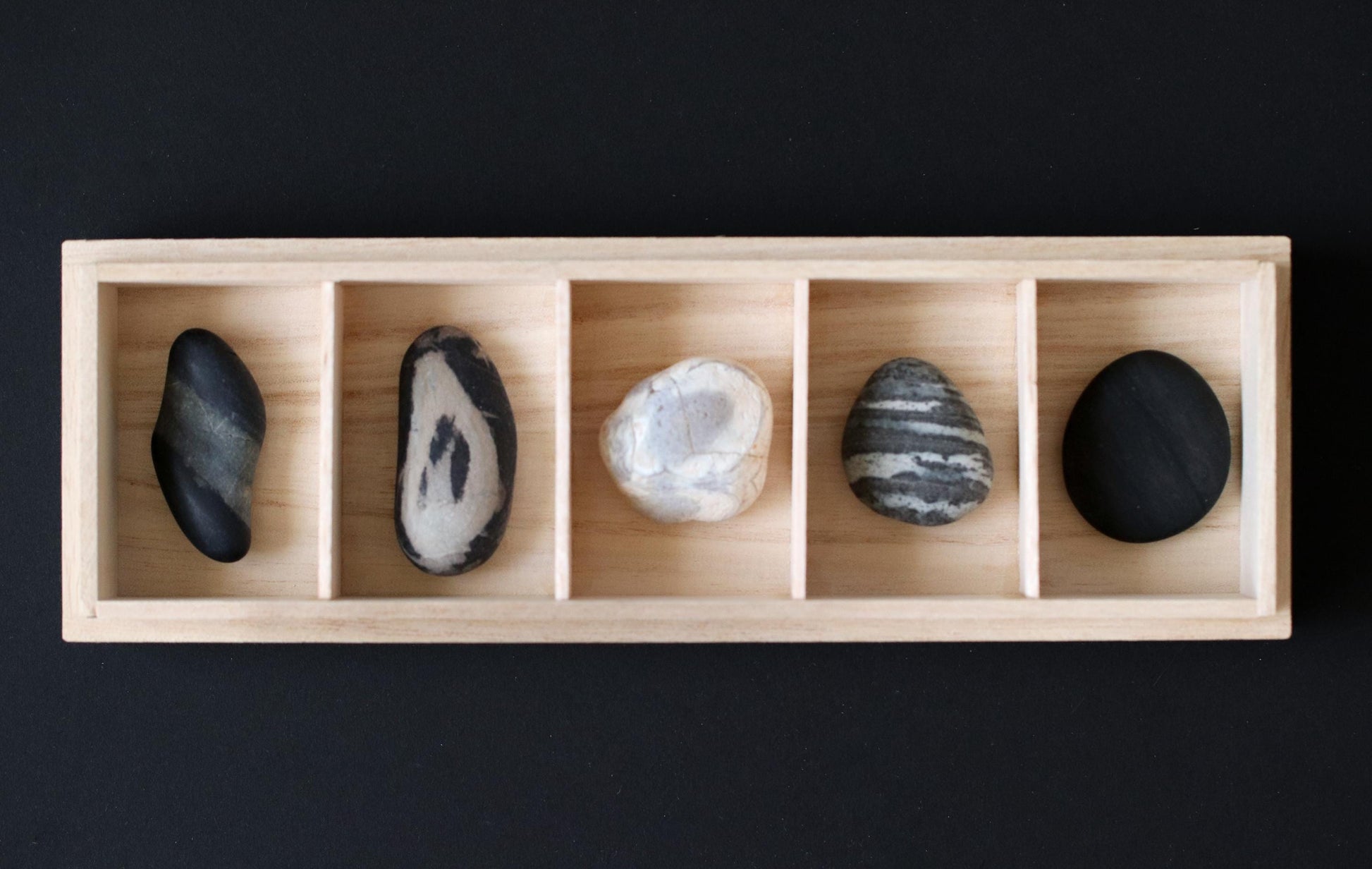 Silent Fragments — Edition 01: Monochrome | Art of Time Tsugaru Stones & Ancient Manuscripts | Set of 5 Hand-Selected Japanese Stones
