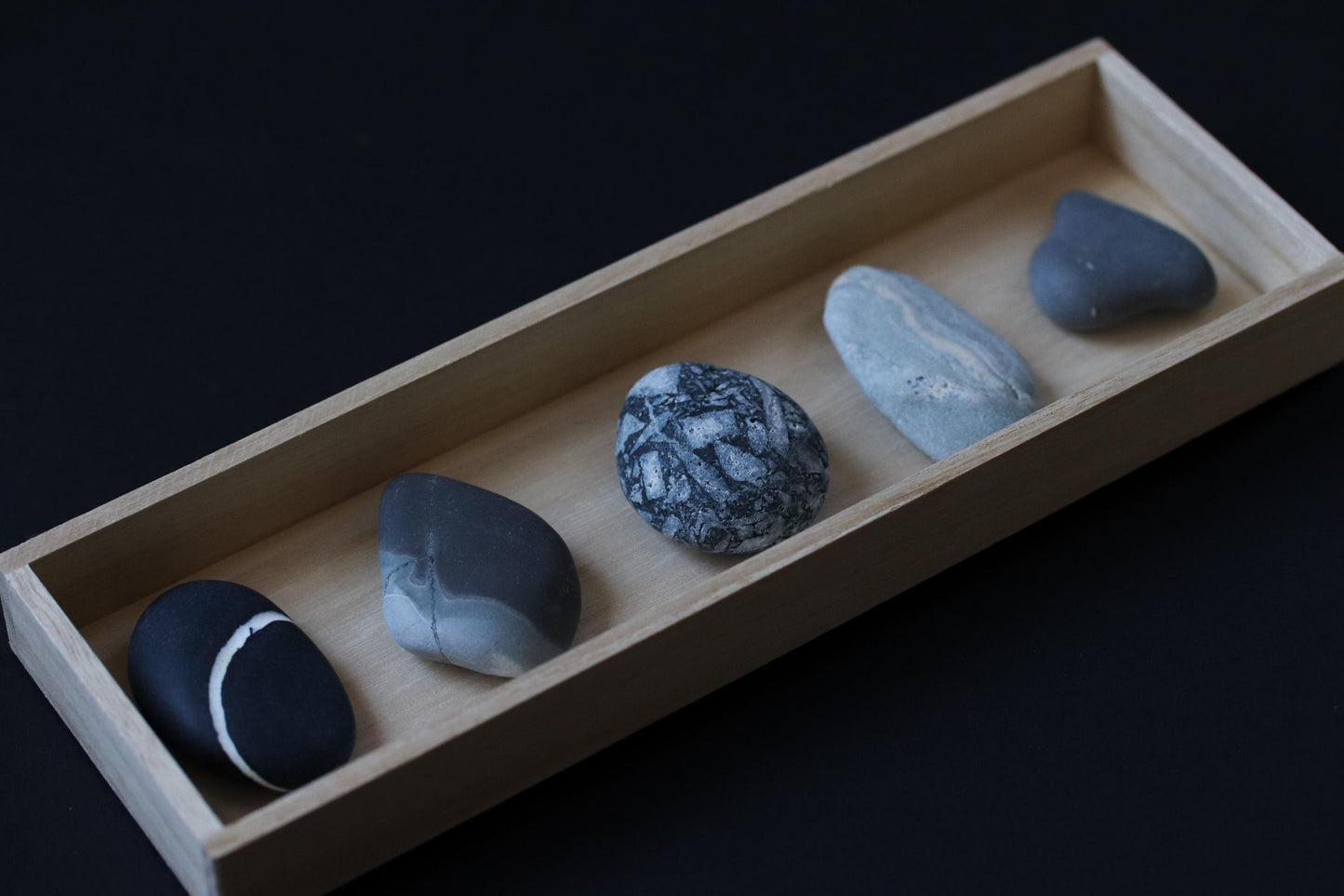 Silent Fragments — Edition 01: Monochrome | Art of Time Tsugaru Stones & Ancient Manuscripts | Set of 5 Hand-Selected Japanese Stones