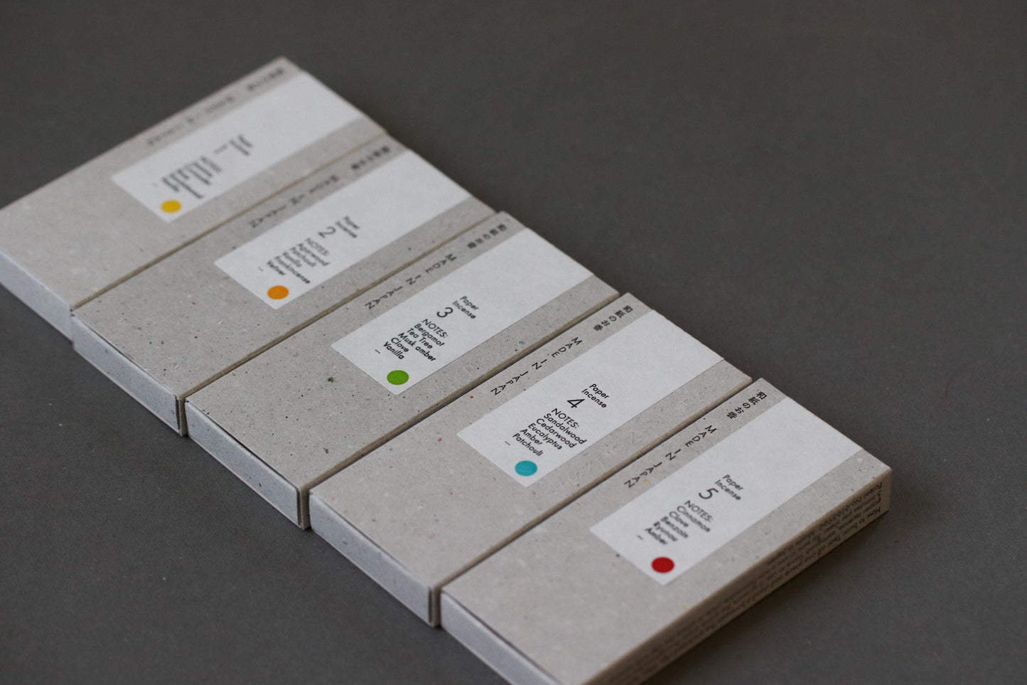 Washi Incense Paper Incense (5 Scents) | Japanese Incense from Awaji Island | Positive Message Printed | Kunjudo Patented Technology | Gift