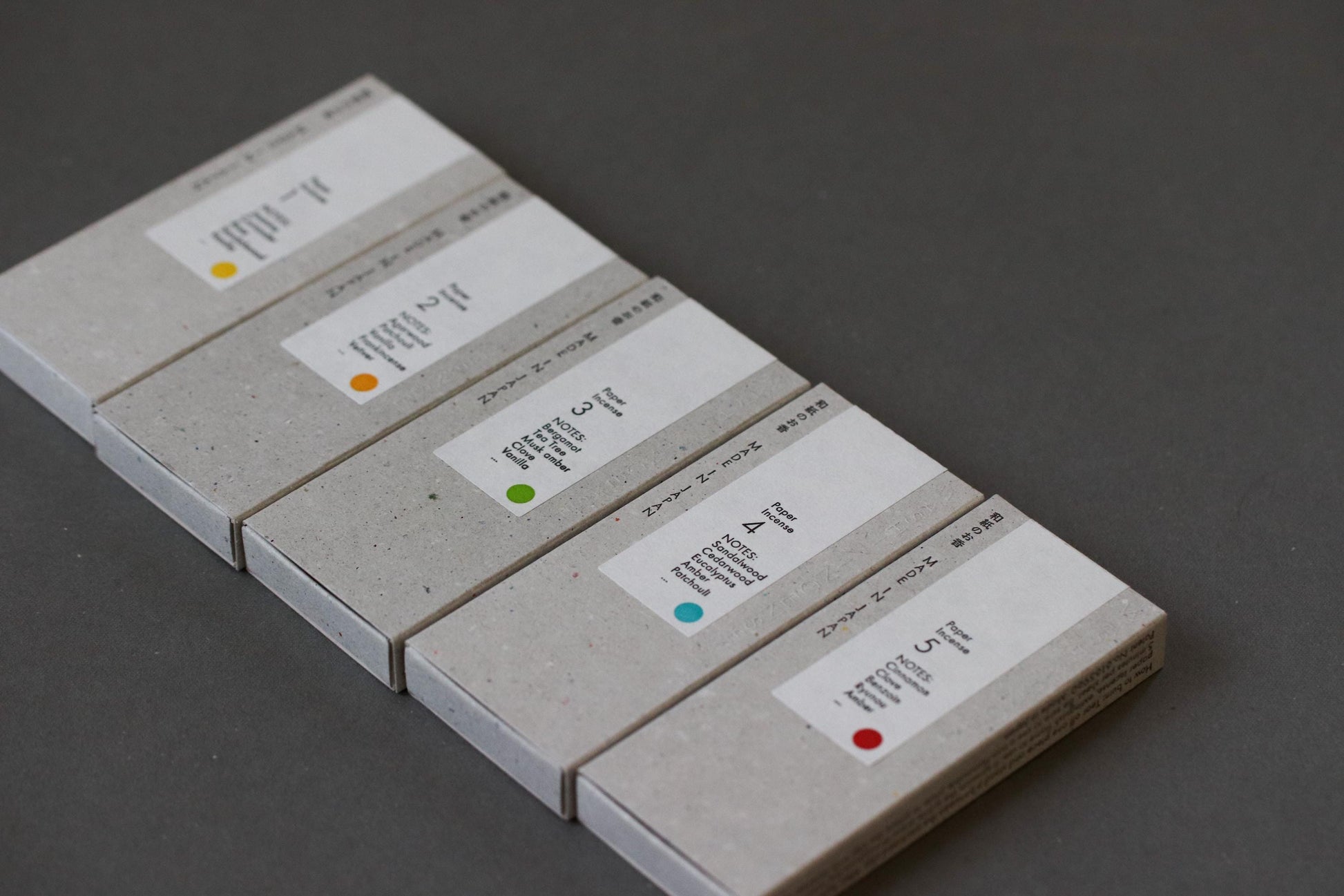 Washi Incense Paper Incense (5 Scents) | Japanese Incense from Awaji Island | Positive Message Printed | Kunjudo Patented Technology | Gift
