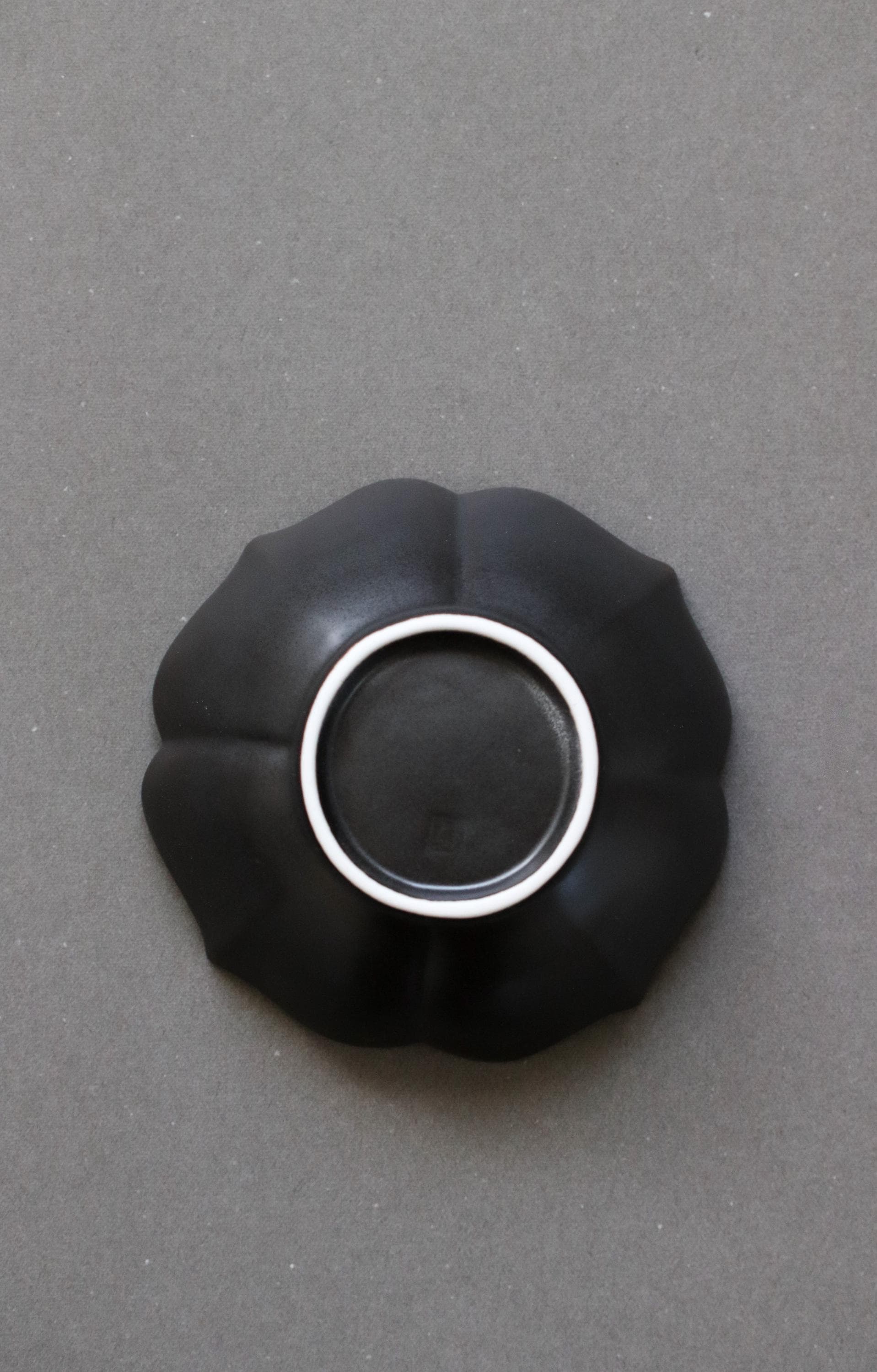 Matte Black Kobachi Small Bowl,Arita Ware Japanese Porcelain, Kikyo Rim Flower Bowl, Appetizer Dessert Dish, Minimal Tableware Made in Japan