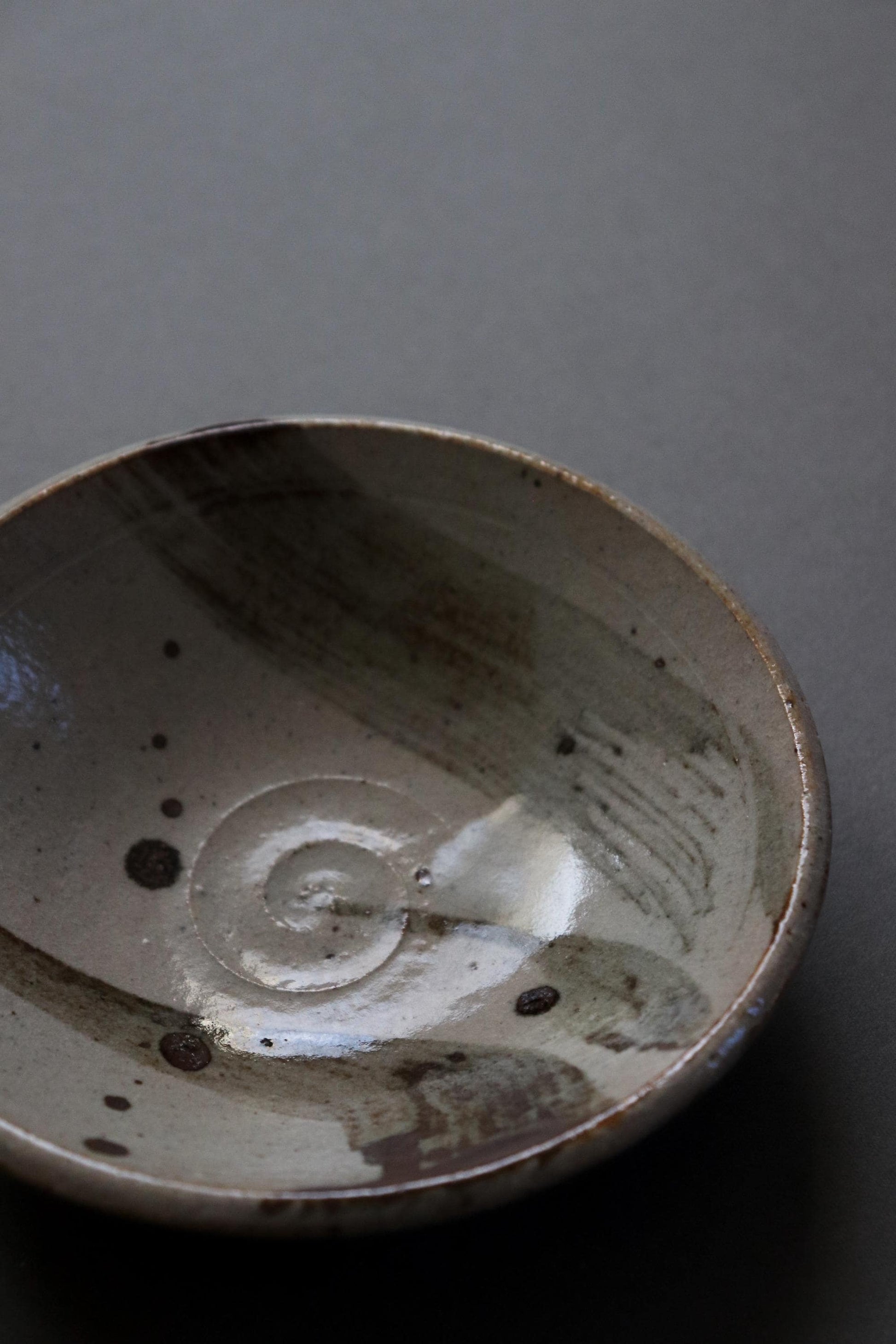 Kitayama Iron Painting Small Bowl | Japanese Pottery Kobachi Bowl 14cm | Rustic Wabi-Sabi Ceramic Dish | Artist Made in Japan