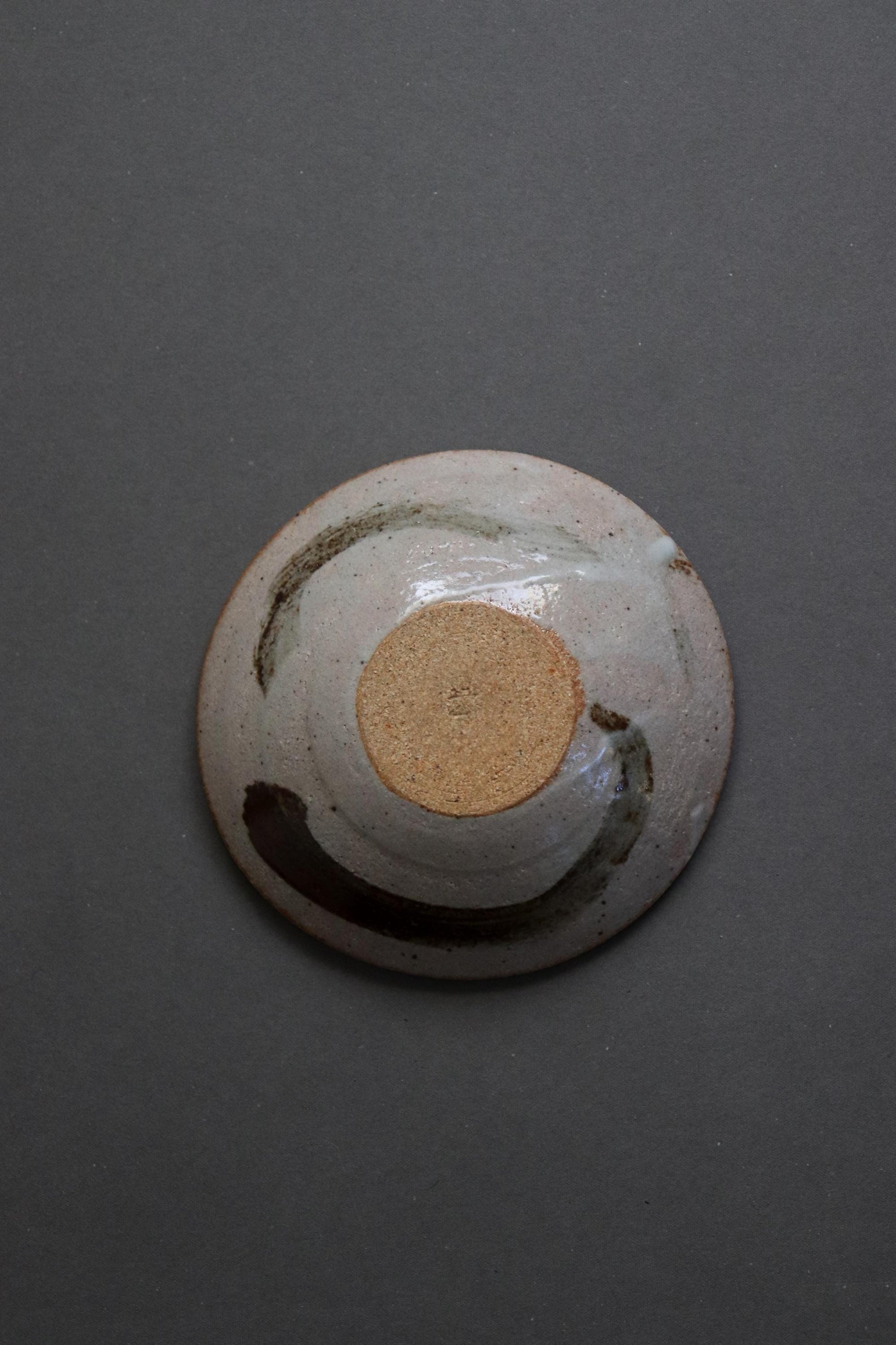 Kitayama Iron Painting Small Bowl | Japanese Pottery Kobachi Bowl 14cm | Rustic Wabi-Sabi Ceramic Dish | Artist Made in Japan