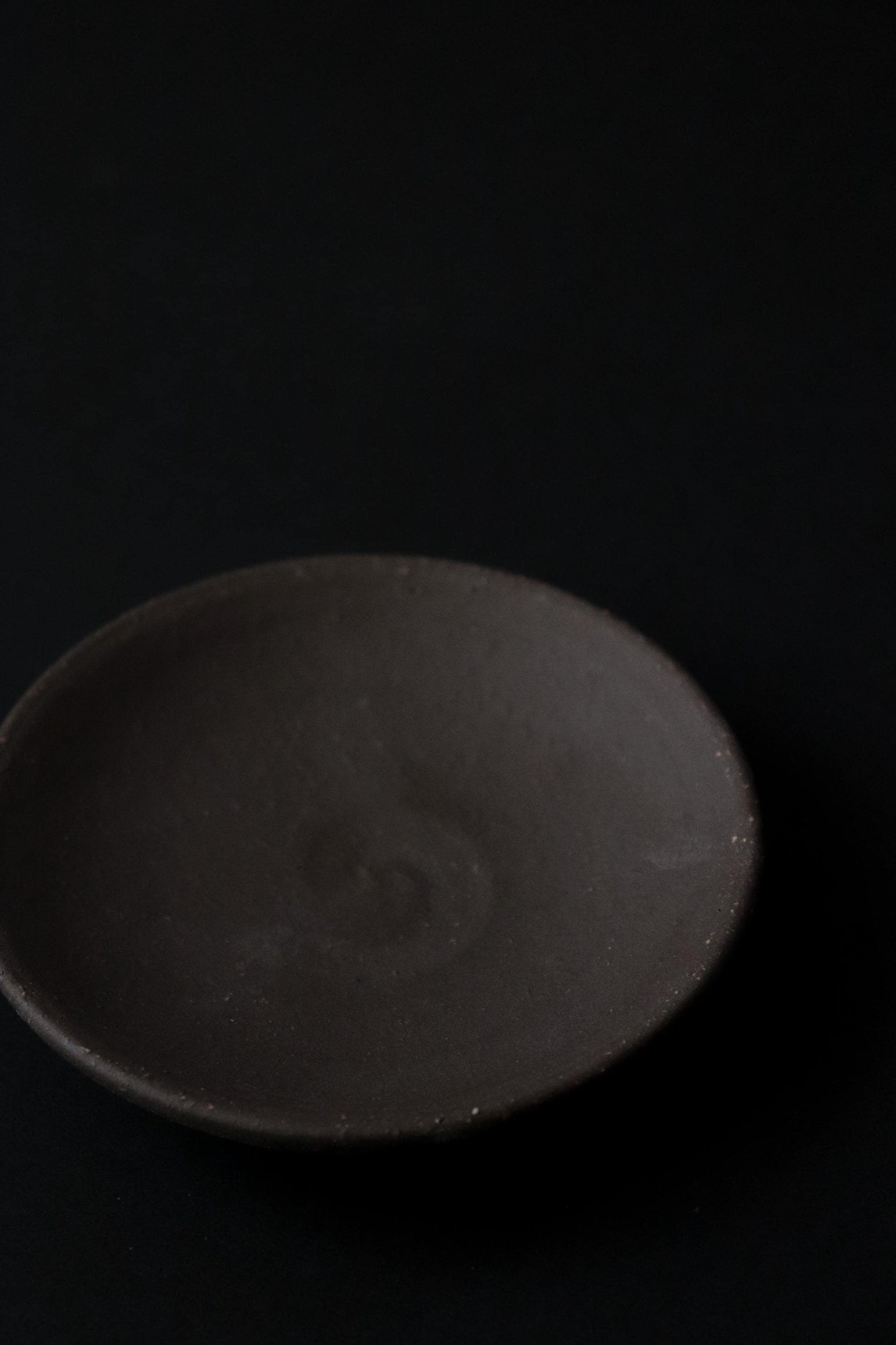Japanese Black Matte Small Plate, Handcrafted Minimalist Ceramic Saucer, Wabi-Sabi Trinket Dish, Zen Tea Snack Plate, Modern Jewelry Dish