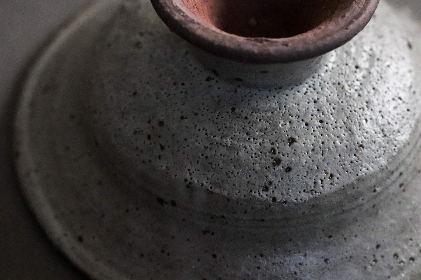 Shigaraki-yaki Ash-Glazed Elevated Pedestal Bowl, Handcrafted Japanese Stoneware, Wabi-Sabi Fruit & Dessert Compote, Zen Serving Dish