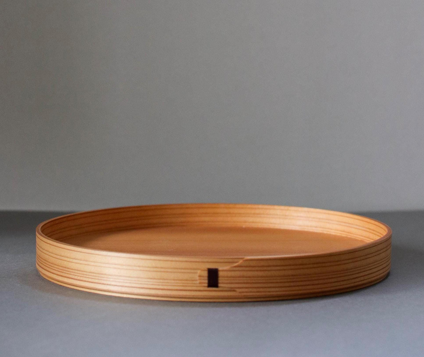 One of a Kind Japanese Cedar Tray 24cm | Artist Made Chizu Cedar Round Serving Tray | Oil Finish Wooden Tea Tray | Wabi Sabi Japandi Decor