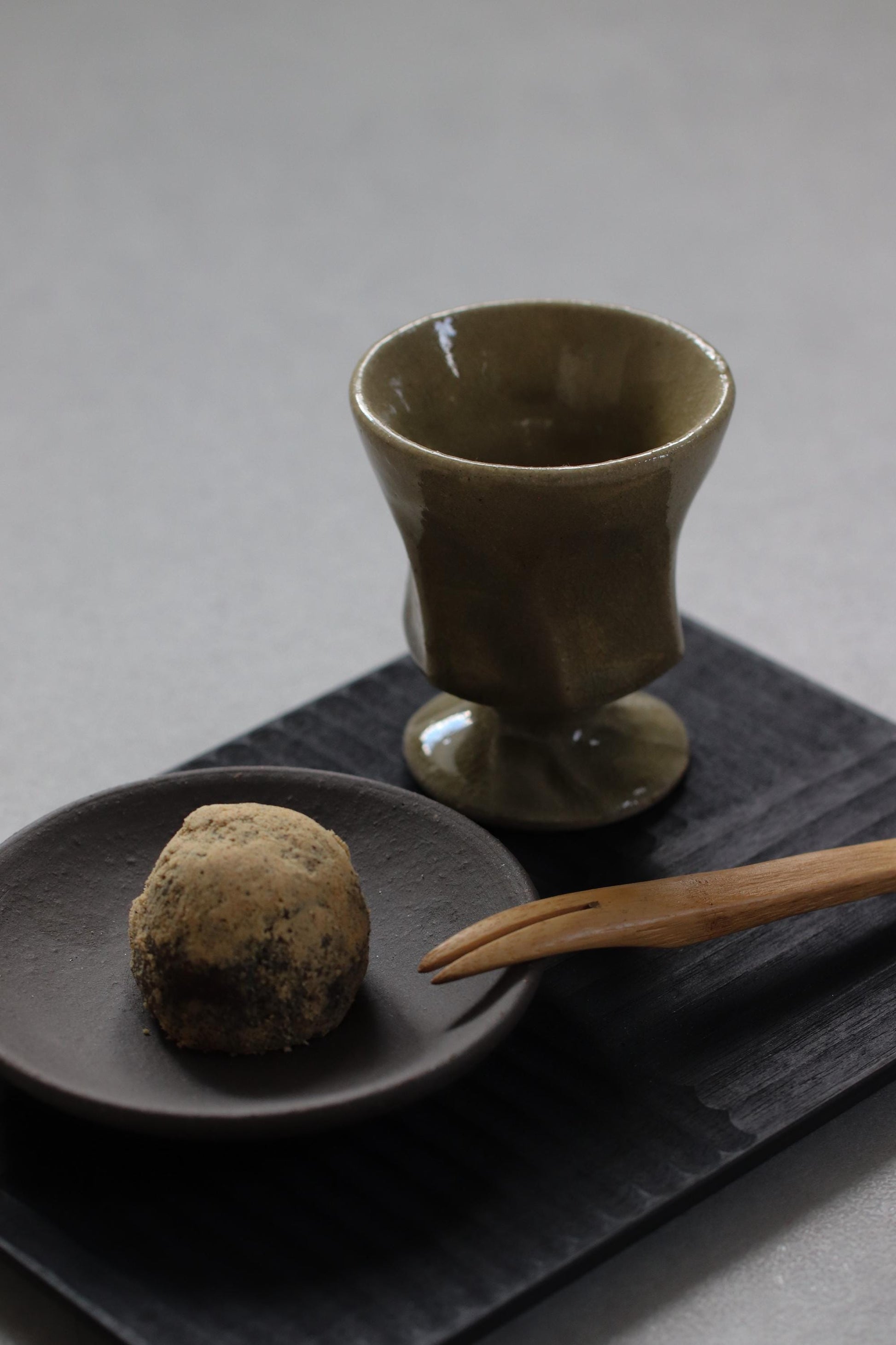 Japanese Studio Pottery Cup, Artist Made Small Vessel, Wabi Sabi Ceramic Cup, Handmade Stoneware, Vintage Stock