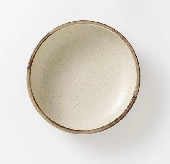 Mino-yaki Japanese Ceramic Serving Bowl, Matte Milk White Soup & Salad Basin, Modern Japandi Tableware, Microwave Dishwasher Safe, 17cm