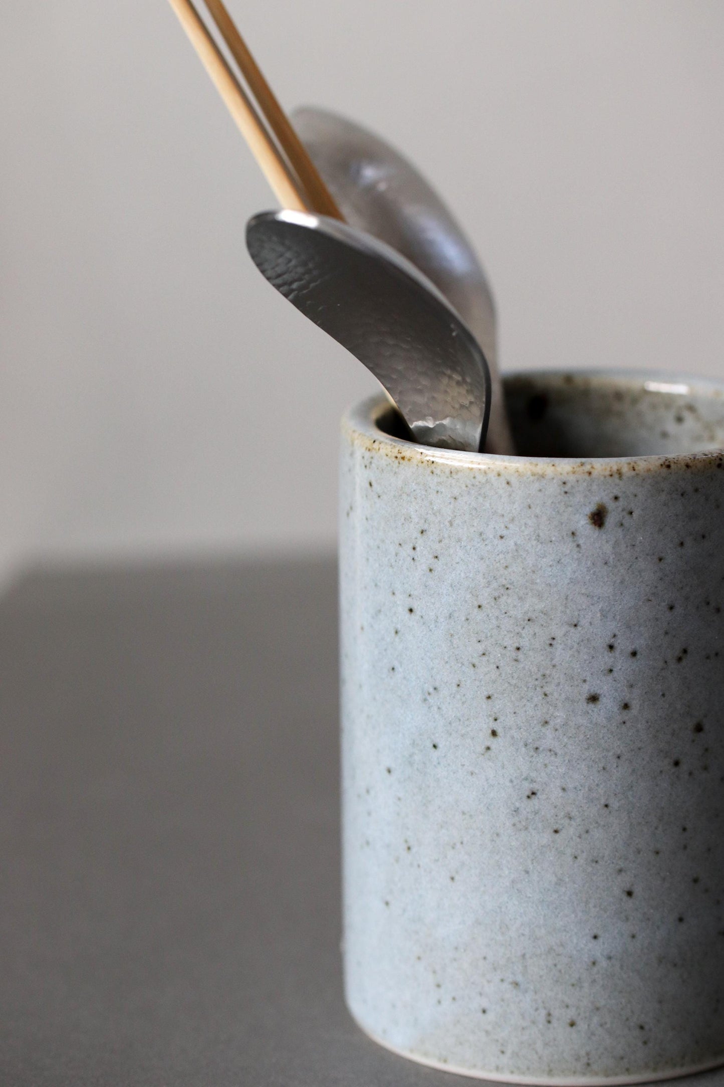 Karatsu Ware Chopstick Holder | Handmade Japanese Ceramic Utensil Stand | Wabi Sabi Kitchen Storage