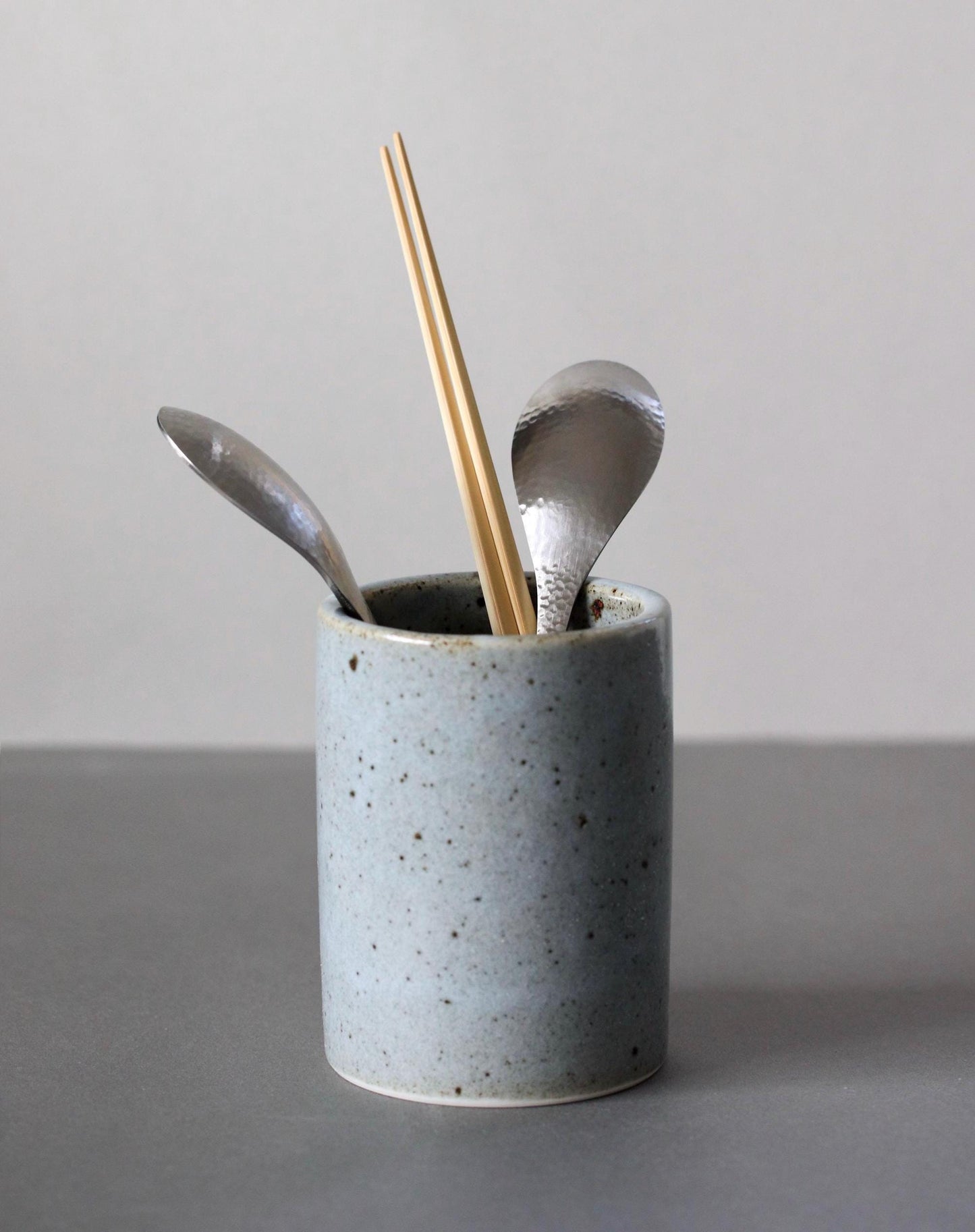 Karatsu Ware Chopstick Holder | Handmade Japanese Ceramic Utensil Stand | Wabi Sabi Kitchen Storage