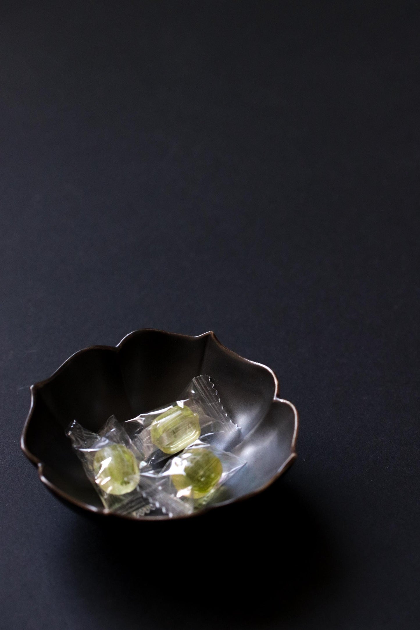 Matte Black Kobachi Small Bowl,Arita Ware Japanese Porcelain, Kikyo Rim Flower Bowl, Appetizer Dessert Dish, Minimal Tableware Made in Japan