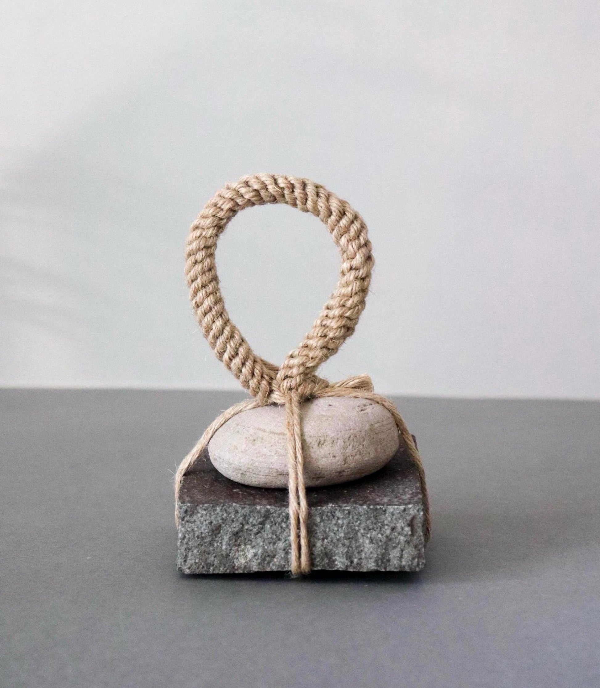 Sekimori-ishi Guardian Stone, Double-Stone Zen Object, Hand-Tied Natural Stones with Jute Fiber Cord, Wabi-Sabi Ritual Art, One-of-a-Kind