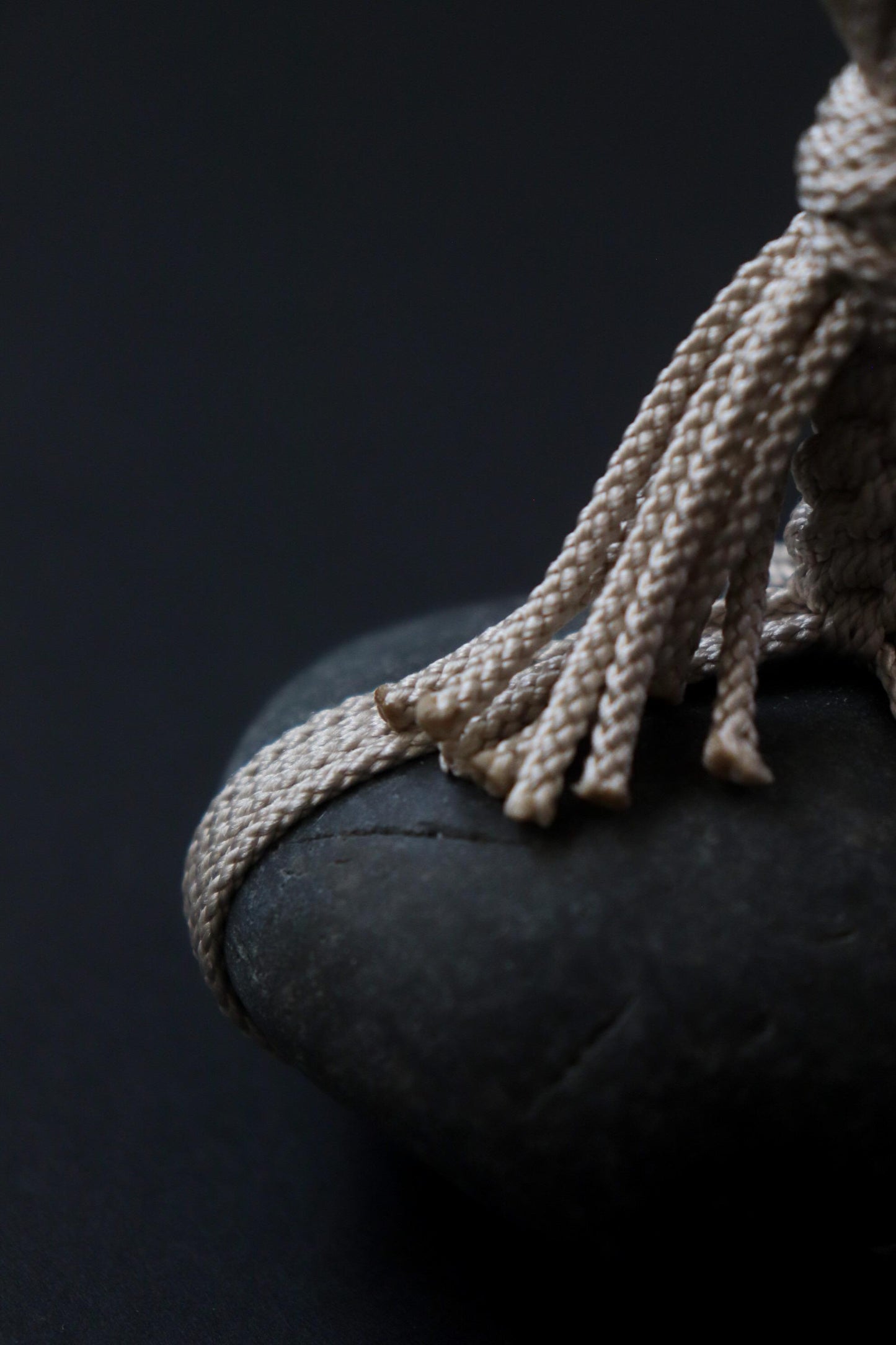 One of a Kind Sekimori Ishi – Nachiguro Stone with Edo-Uchi Kumihimo Cord | Japanese Guardian Stone | Zen Wabi-Sabi Decor