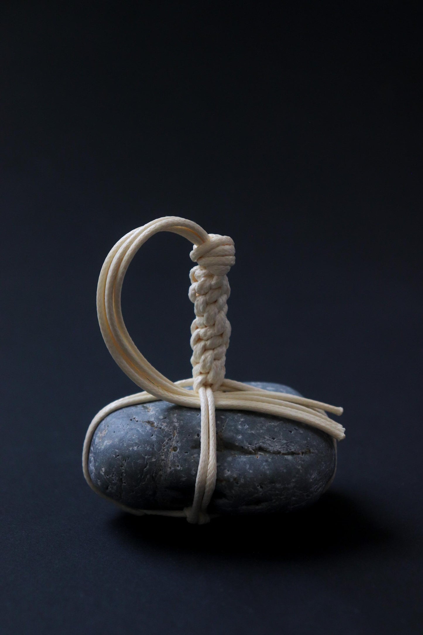One of a Kind Sekimori Ishi – Natural Gray Stone from Niigata with Waxed Cord | Japanese Guardian Stone | Minimal Zen Decor