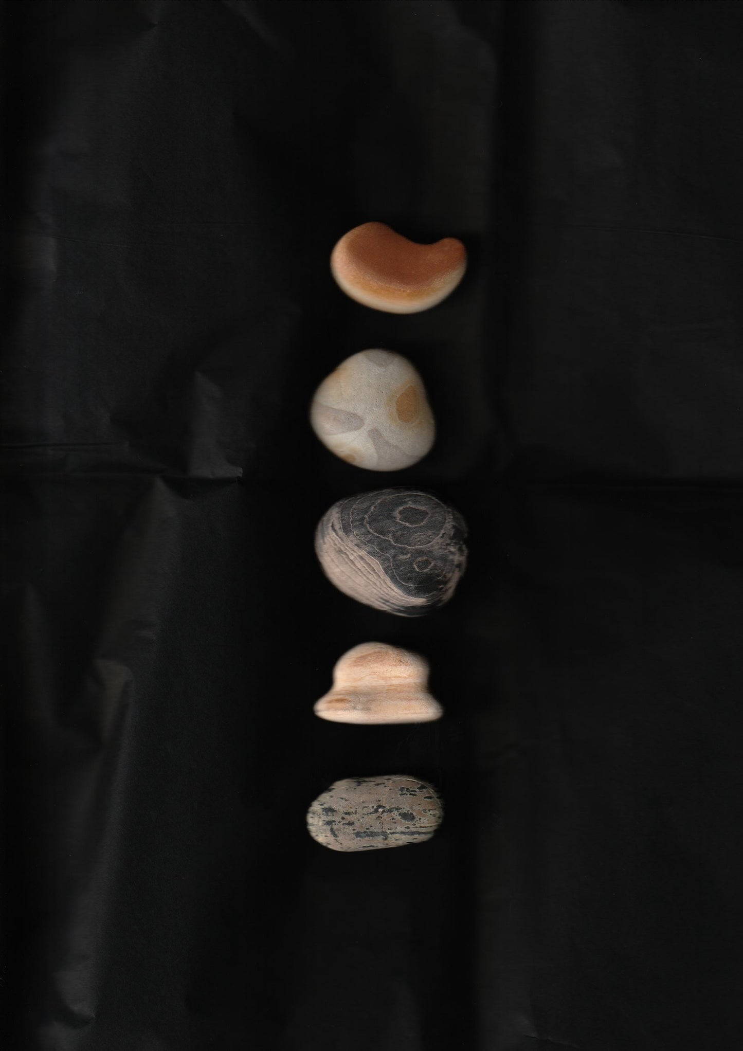 Silent Fragments — Edition 02: Brown (Daichi) | Art of Time Tsugaru Stones & Ancient Manuscripts | Set of 5 Hand-Selected Japanese Stones