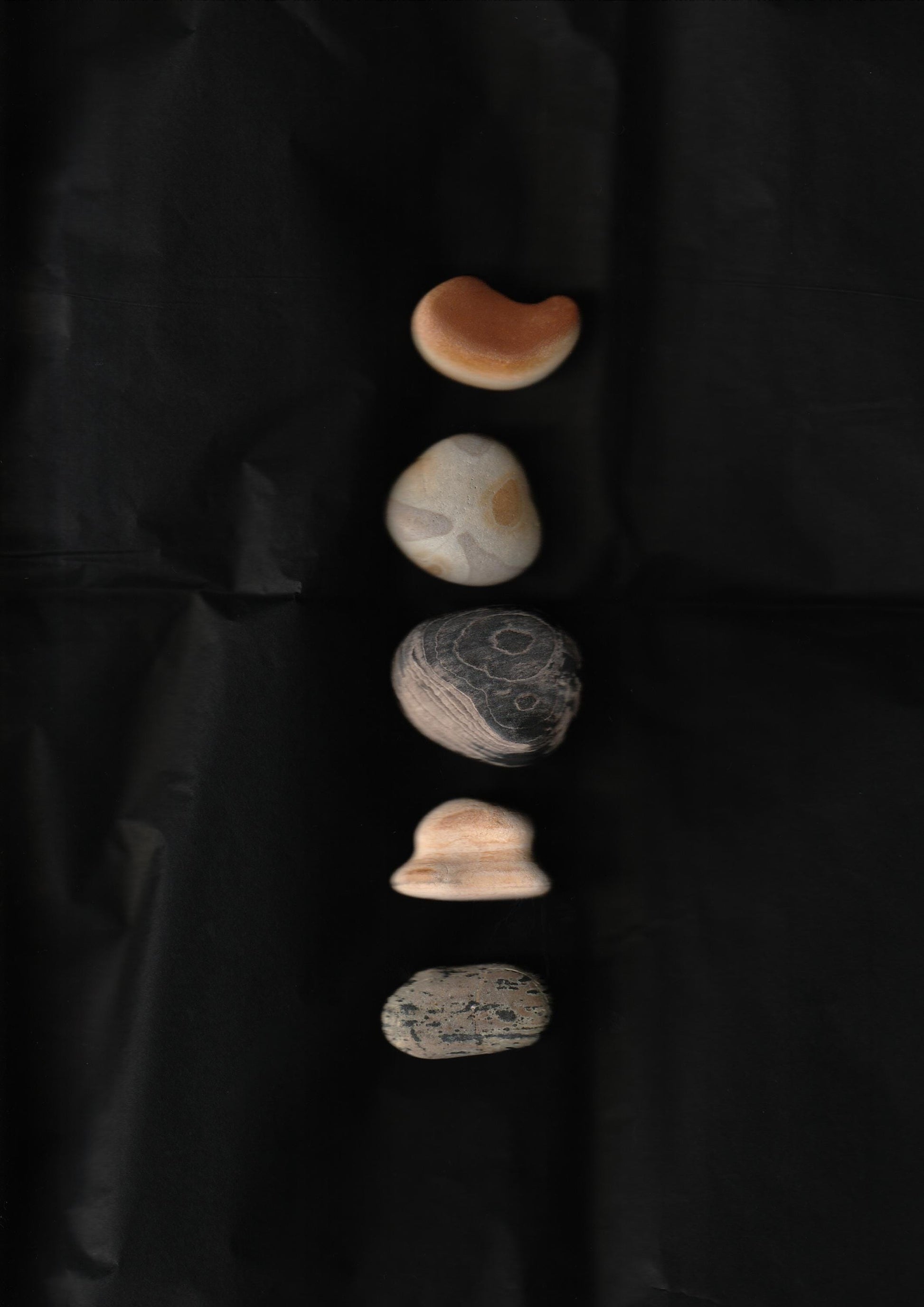 Silent Fragments — Edition 02: Brown (Daichi) | Art of Time Tsugaru Stones & Ancient Manuscripts | Set of 5 Hand-Selected Japanese Stones