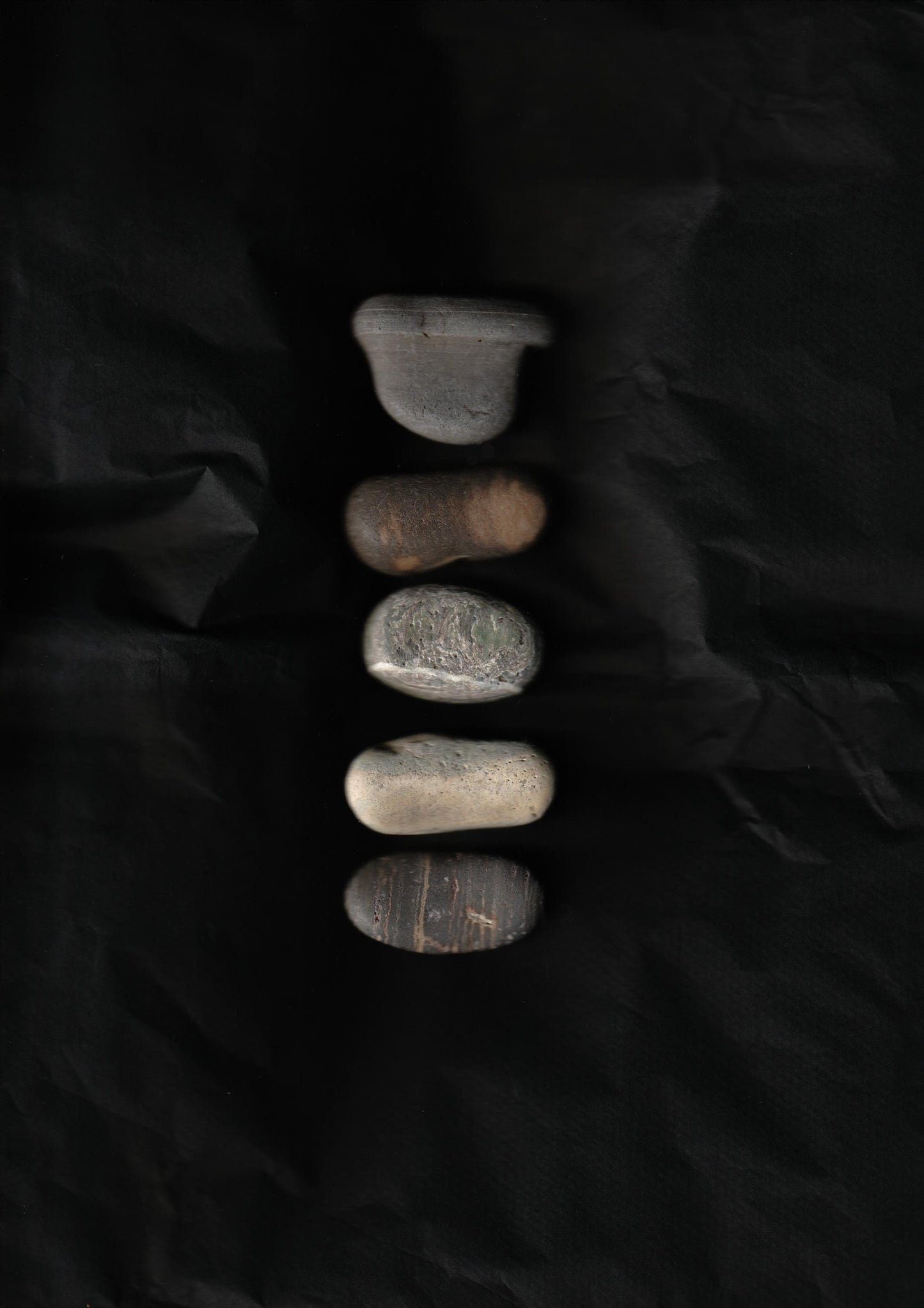 Silent Fragments — Edition 02: Brown (Daichi) | Art of Time Tsugaru Stones & Ancient Manuscripts | Set of 5 Hand-Selected Japanese Stones