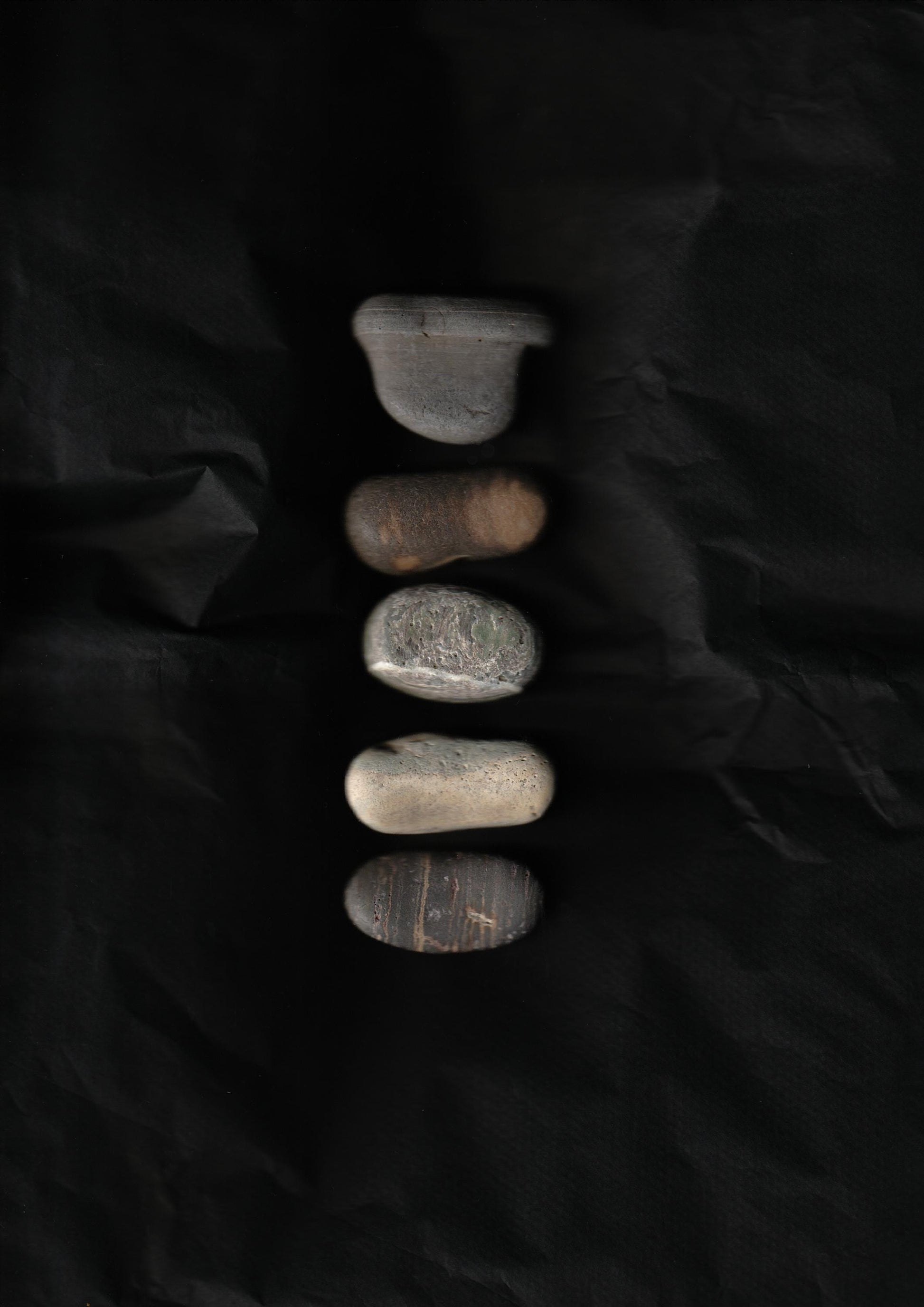 Silent Fragments — Edition 02: Brown (Daichi) | Art of Time Tsugaru Stones & Ancient Manuscripts | Set of 5 Hand-Selected Japanese Stones