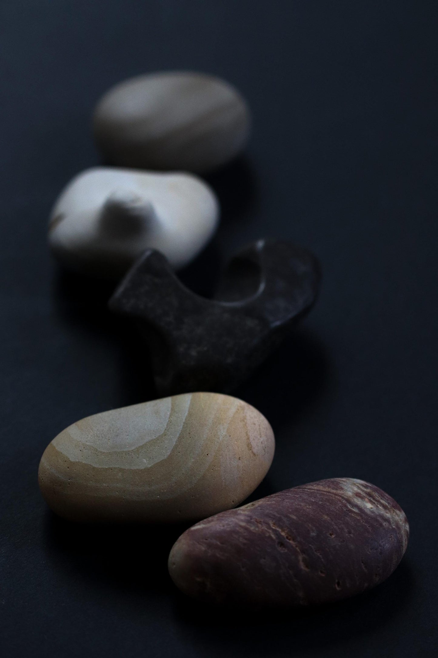 Silent Fragments — Edition 02: Brown (Daichi) | Art of Time Tsugaru Stones & Ancient Manuscripts | Set of 5 Hand-Selected Japanese Stones