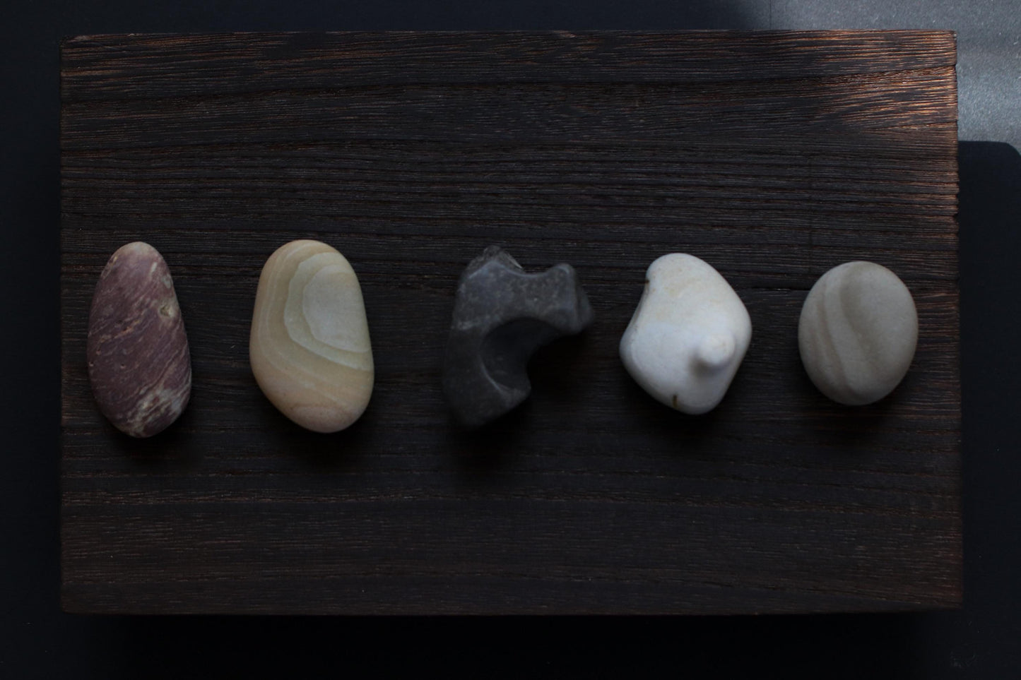 Silent Fragments — Edition 02: Brown (Daichi) | Art of Time Tsugaru Stones & Ancient Manuscripts | Set of 5 Hand-Selected Japanese Stones