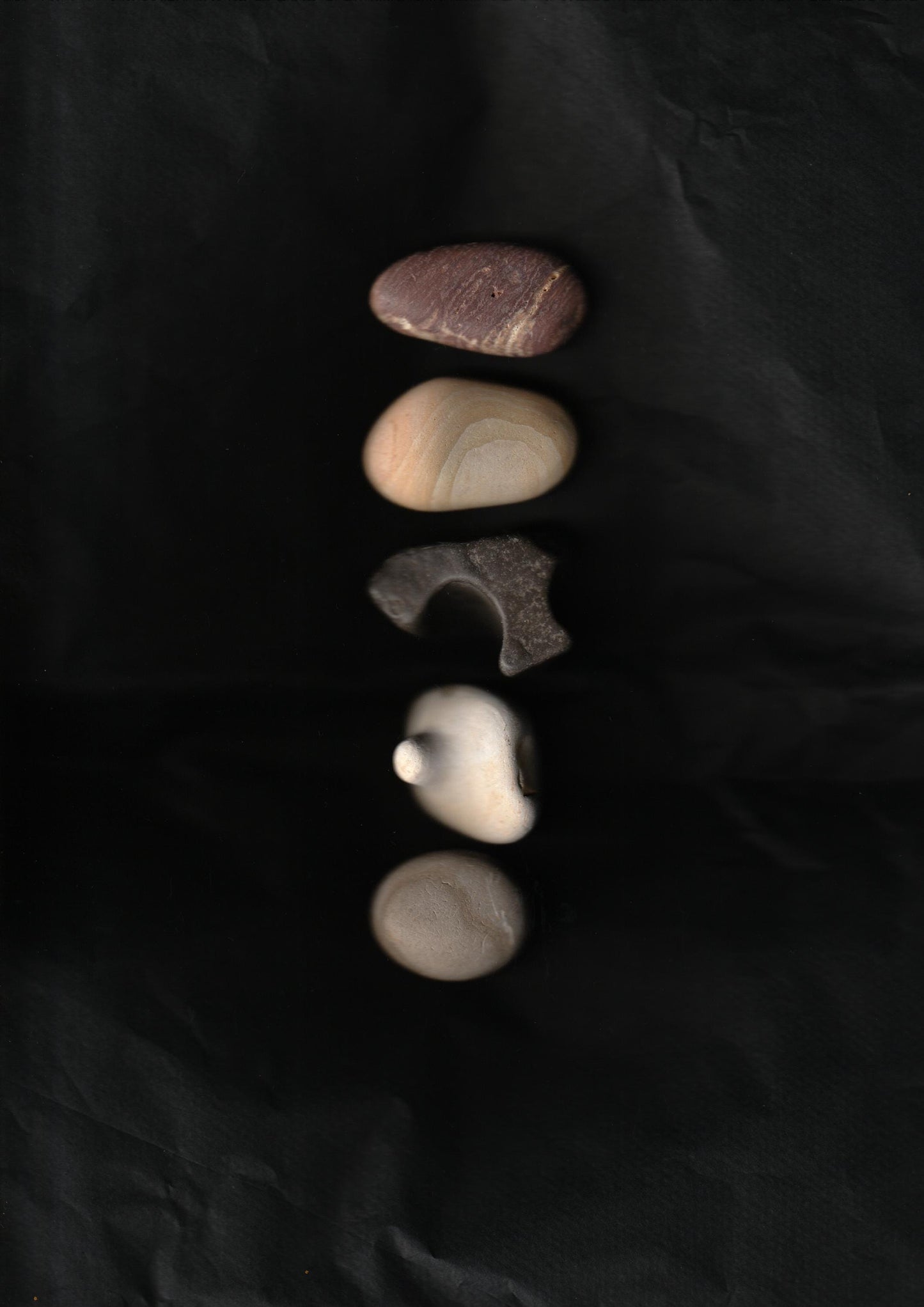 Silent Fragments — Edition 02: Brown (Daichi) | Art of Time Tsugaru Stones & Ancient Manuscripts | Set of 5 Hand-Selected Japanese Stones