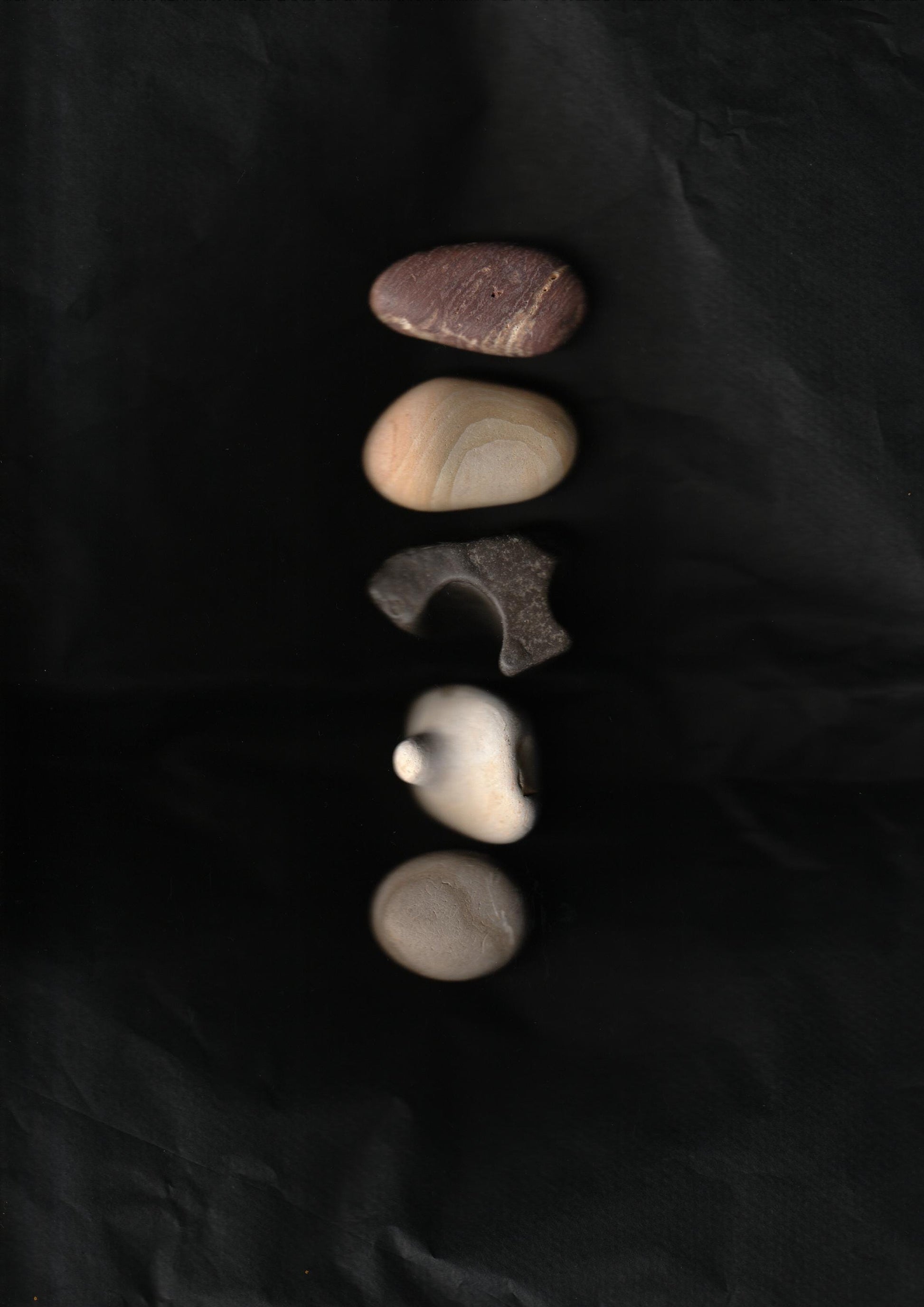 Silent Fragments — Edition 02: Brown (Daichi) | Art of Time Tsugaru Stones & Ancient Manuscripts | Set of 5 Hand-Selected Japanese Stones