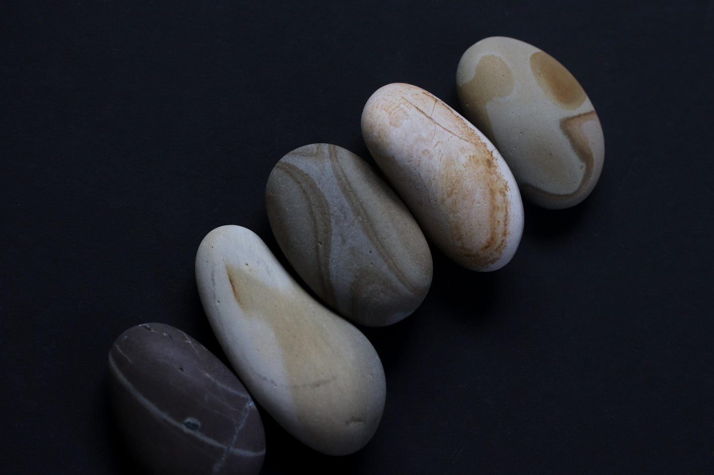 Silent Fragments — Edition 02: Brown (Daichi) | Art of Time Tsugaru Stones & Ancient Manuscripts | Set of 5 Hand-Selected Japanese Stones