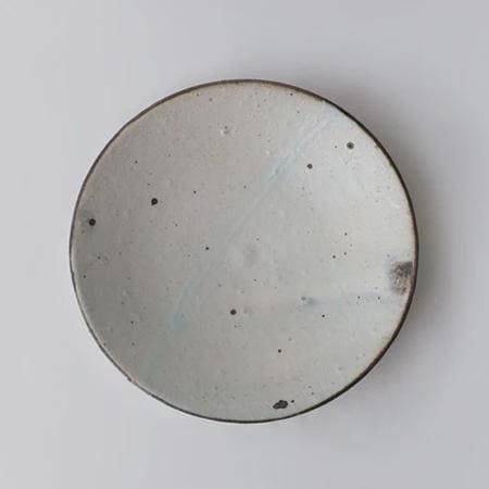 TOU Tetsumaki Kohiki Small Plate 15cm, Shigaraki Clay Japanese Side Dish Plate, White Ceramic Dessert Plate, Minimal Rustic Stoneware, Japan