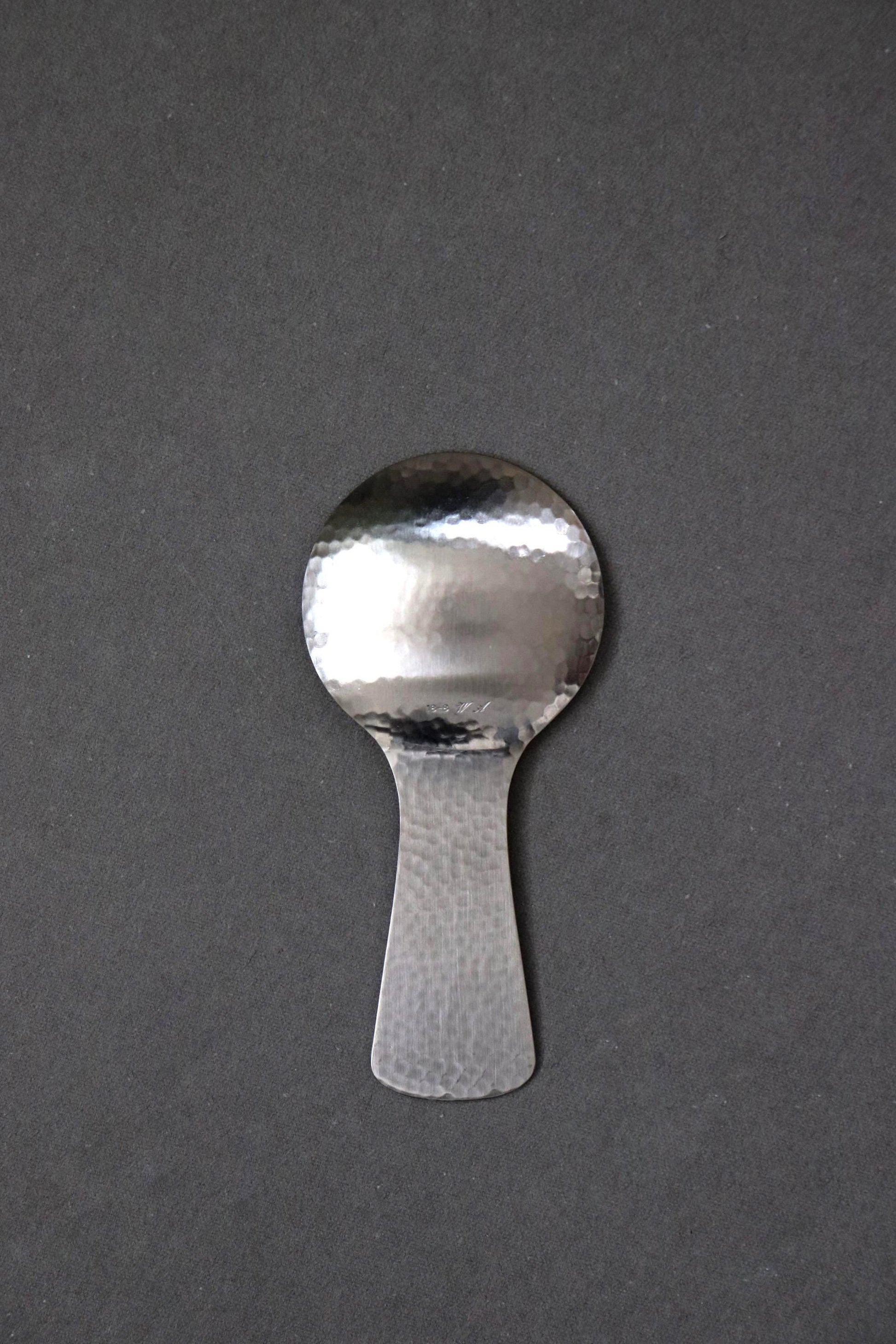 Japanese Nagomi Hammered Tea Leaf Spoon – Stainless Steel Loose Leaf Tea Server, Tsubame-Sanjo Cutlery, Made in Japan