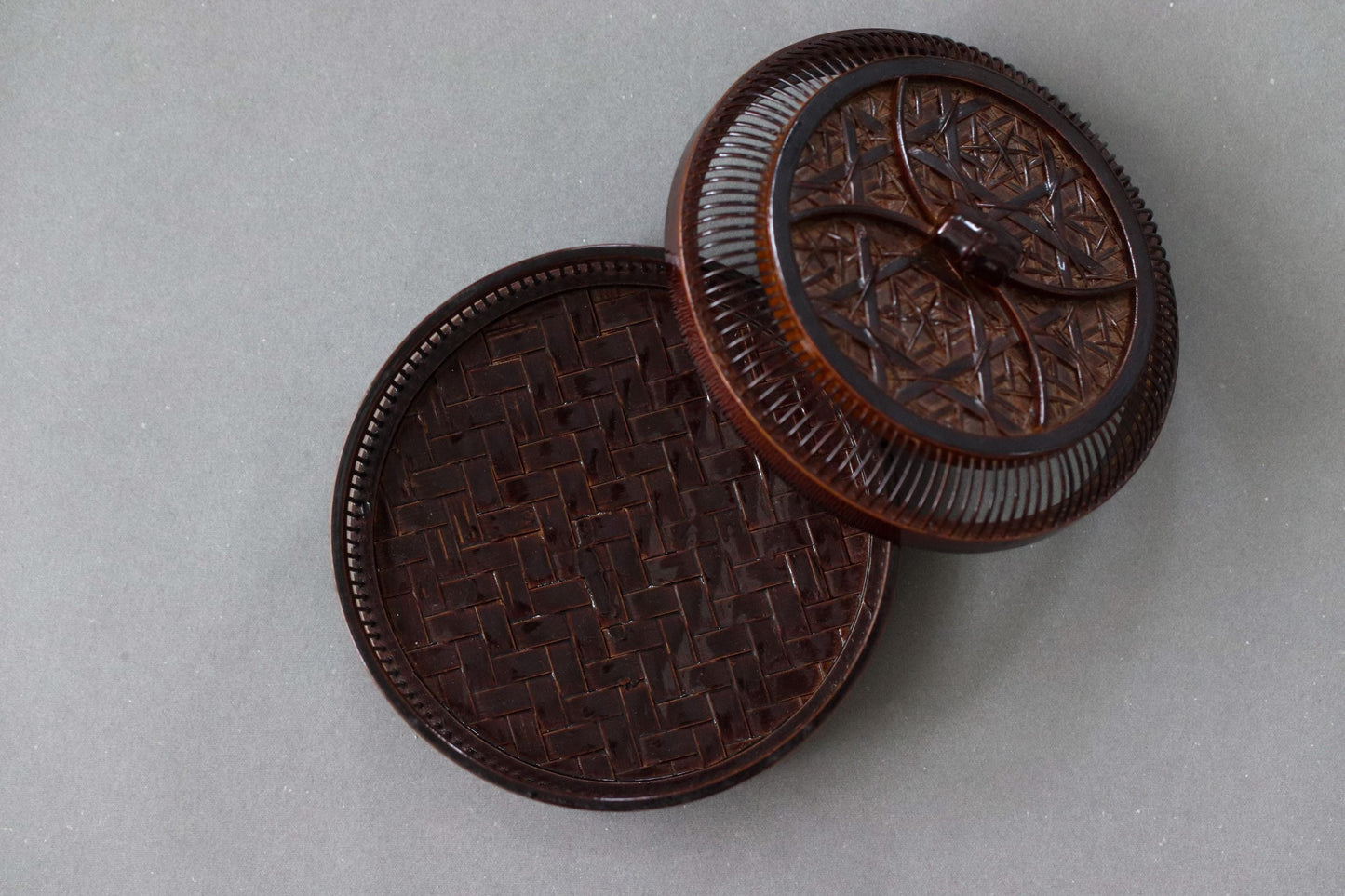 Vintage Japanese Bamboo Sweet Box, Traditional Wagashi Container, Tea Ceremony Kashiki Basket, Handmade Bamboo Storage Box