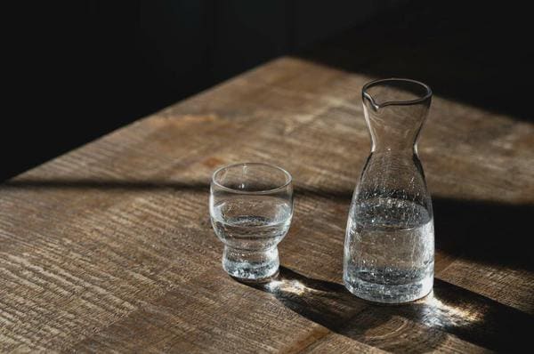 Luxury Japanese Hibi Glass Sake Set, Cracked Ice Tokkuri & Guinomi, Artisan Glassware, Elegant Cold Sake Carafe, Made in Japan