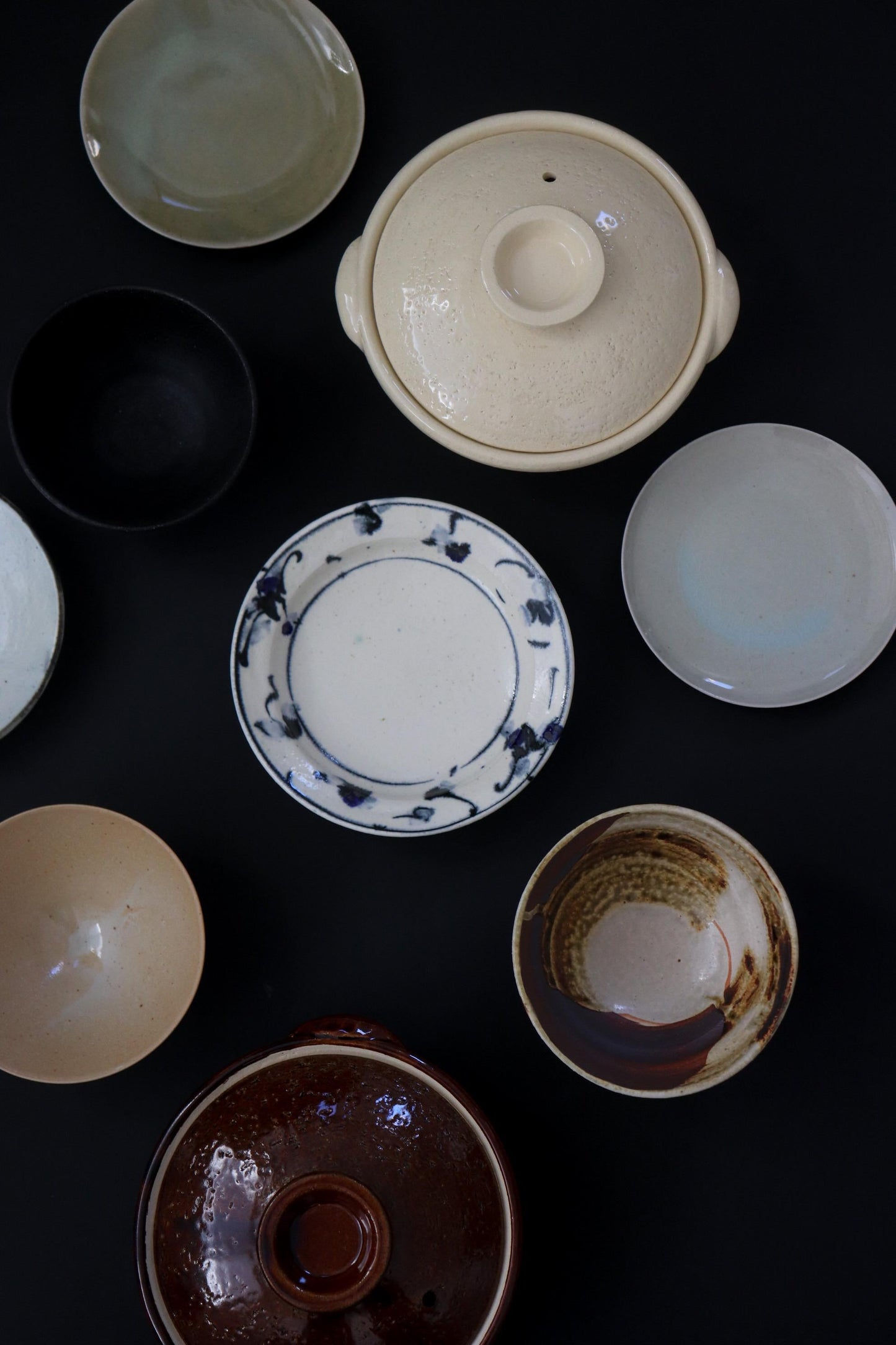TOU Gosu-e 5 Sun Plate 16cm, Japanese Cobalt Blue Pattern Ceramic Plate, Shigaraki Clay Stoneware, Small Serving Plate, Handmade Japan